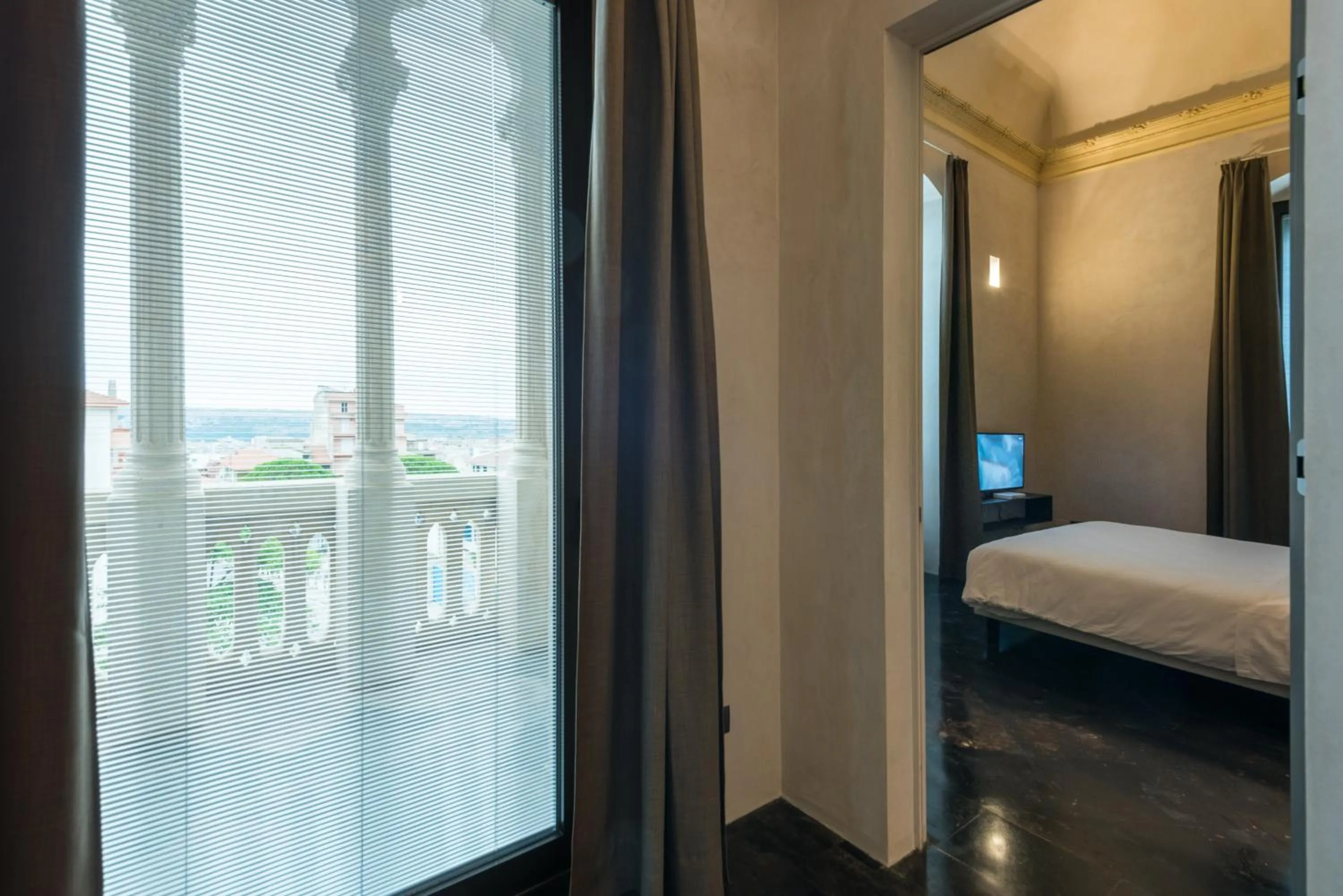 Balcony/Terrace, Bed in Villa Boscarino Boutique Hotel & Spa