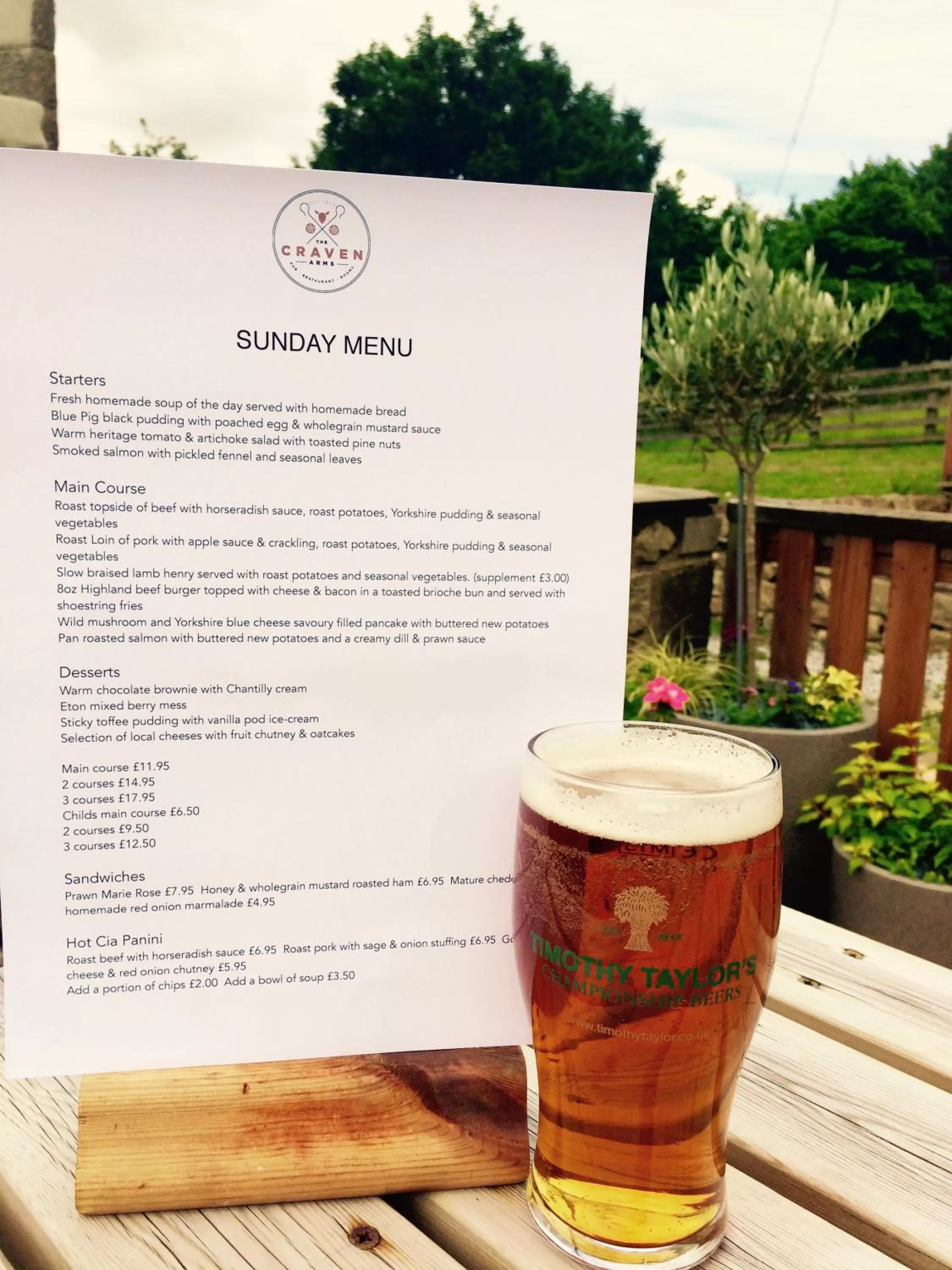 Meals in The Craven Arms