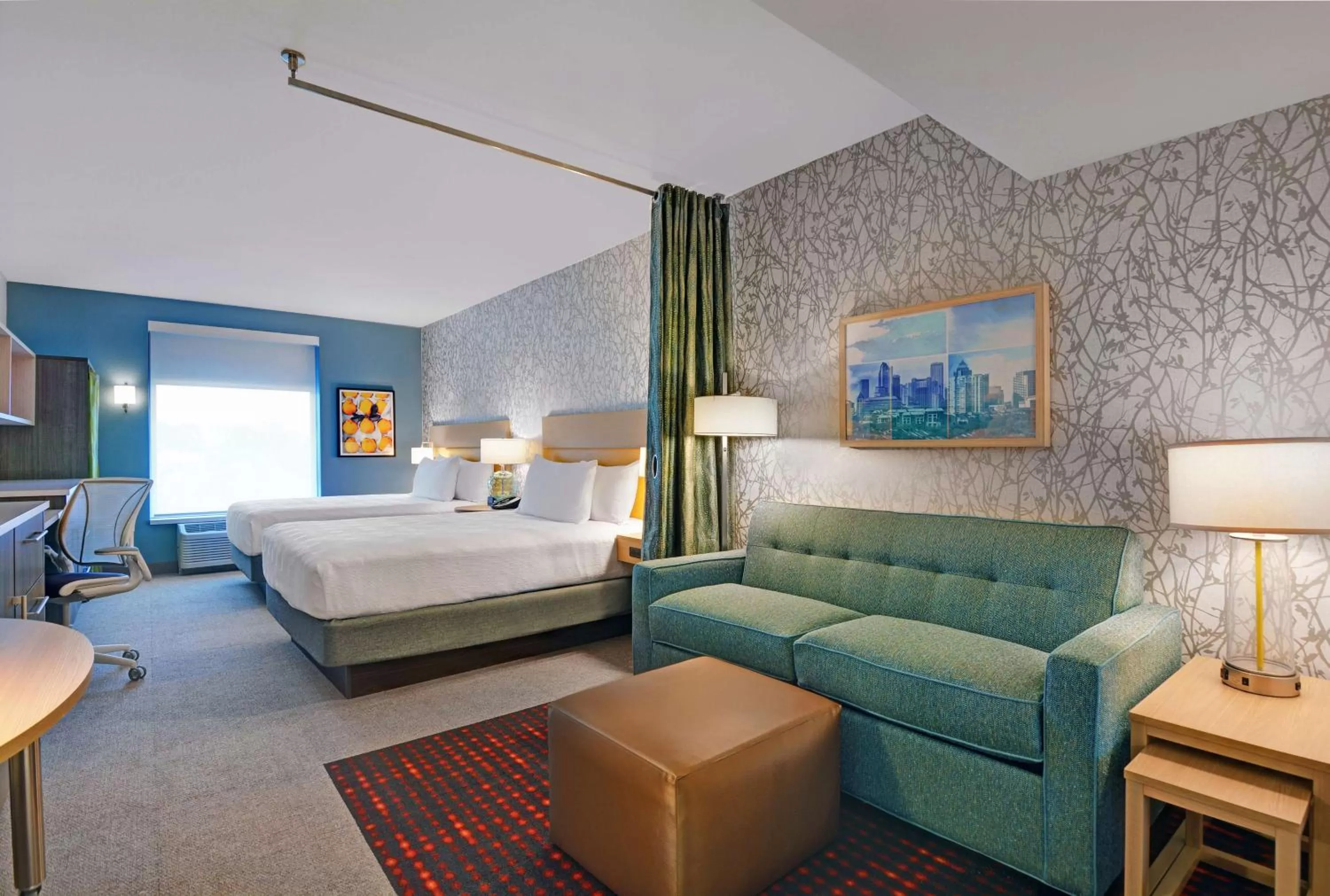 Living room, Bed in Home2 Suites By Hilton Largo, Fl