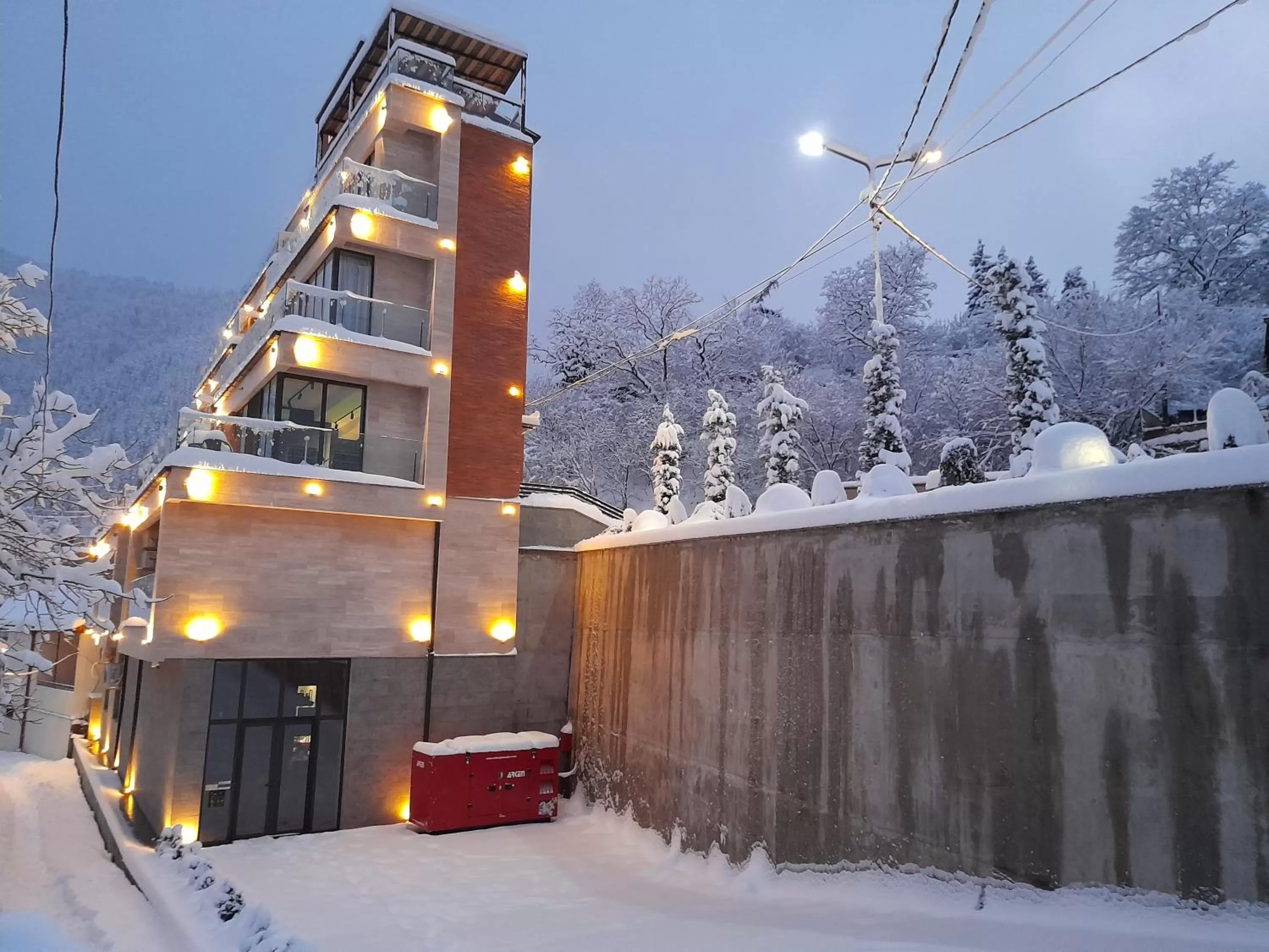 Property building, Winter in Borjomi Bridge Hotel