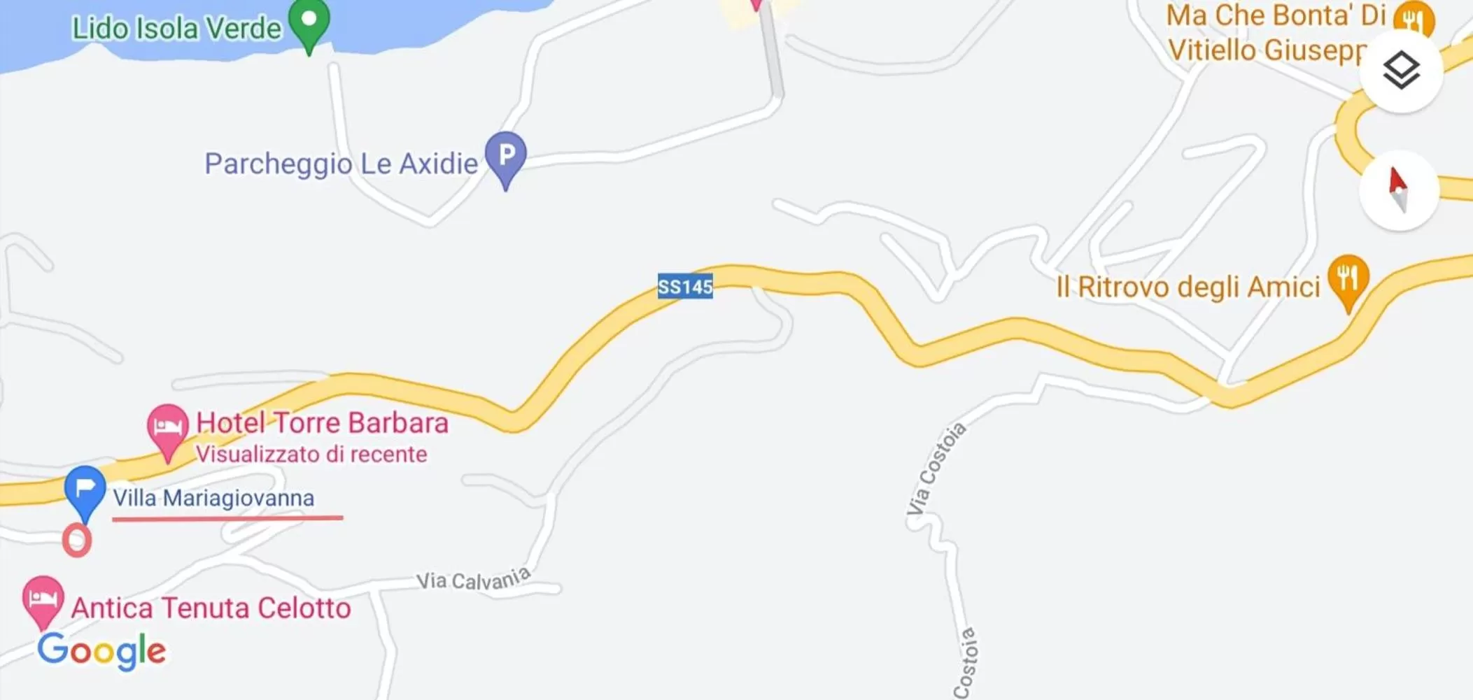 Text overlay in Villa Mariagiovanna