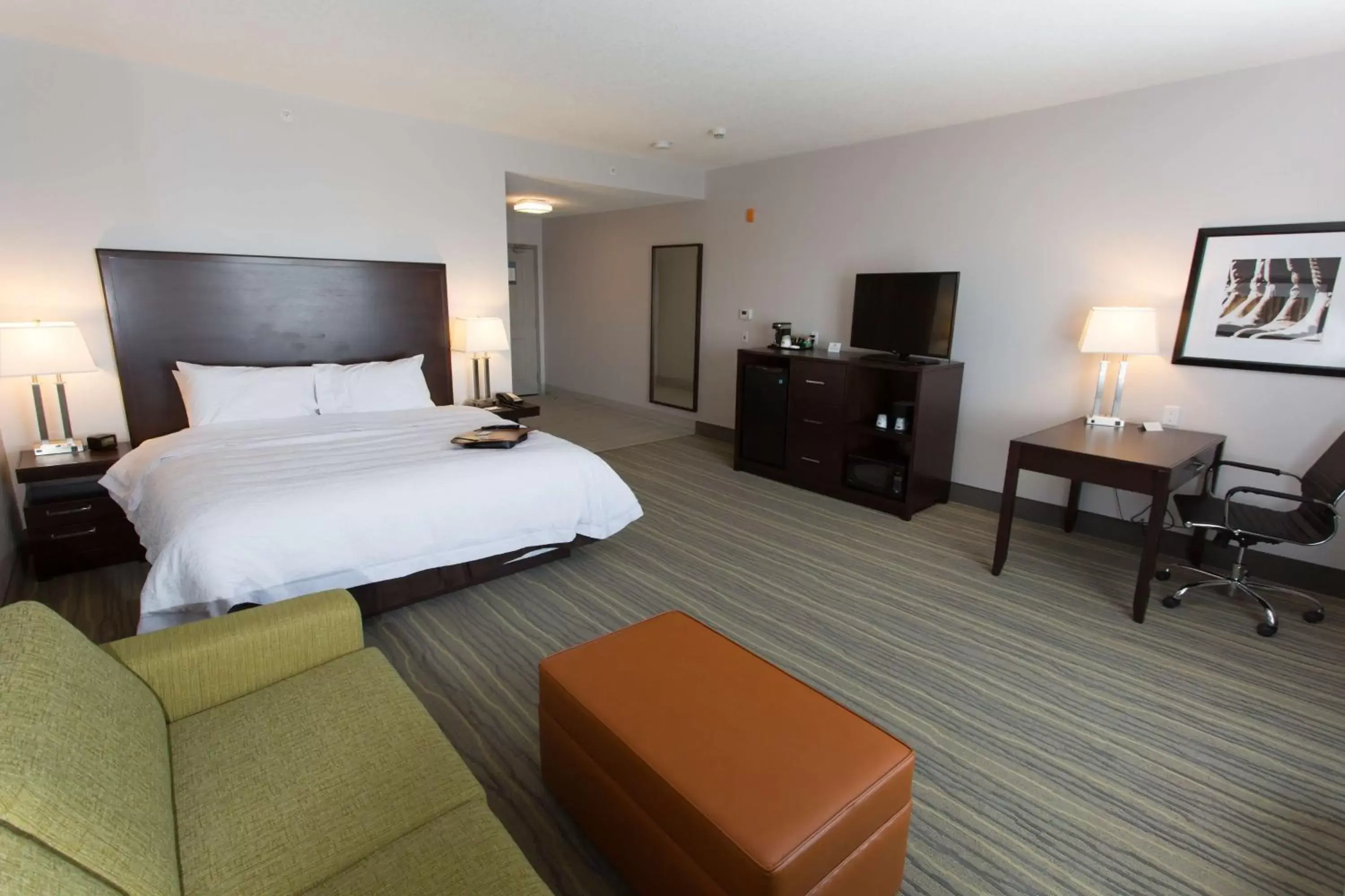 King Room with Roll-In Shower - Mobility and Hearing Access/Non-Smoking in Hampton Inn by Hilton Lloydminster King Room with Roll-In Shower - Mobility and Hearing Access/Non-Smoking in Hampton Inn by Hilton Lloydminster