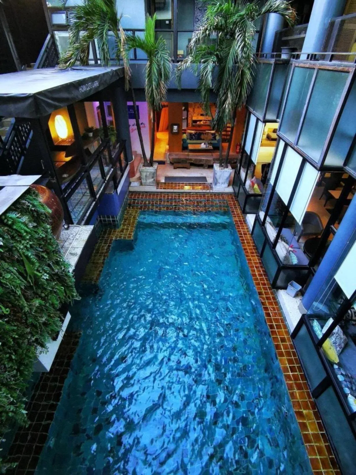 Pool view in Blu Cabin Ari Stylish Gay Poshtel