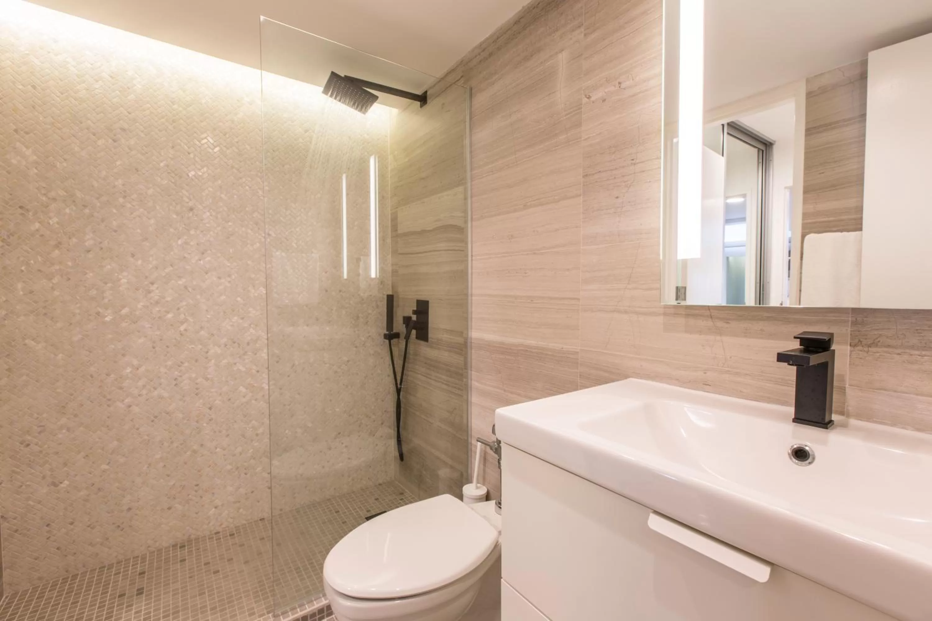 Shower, Bathroom in OCEAN VIEW DELUXE SUITE: PVT. BEACH & POOL