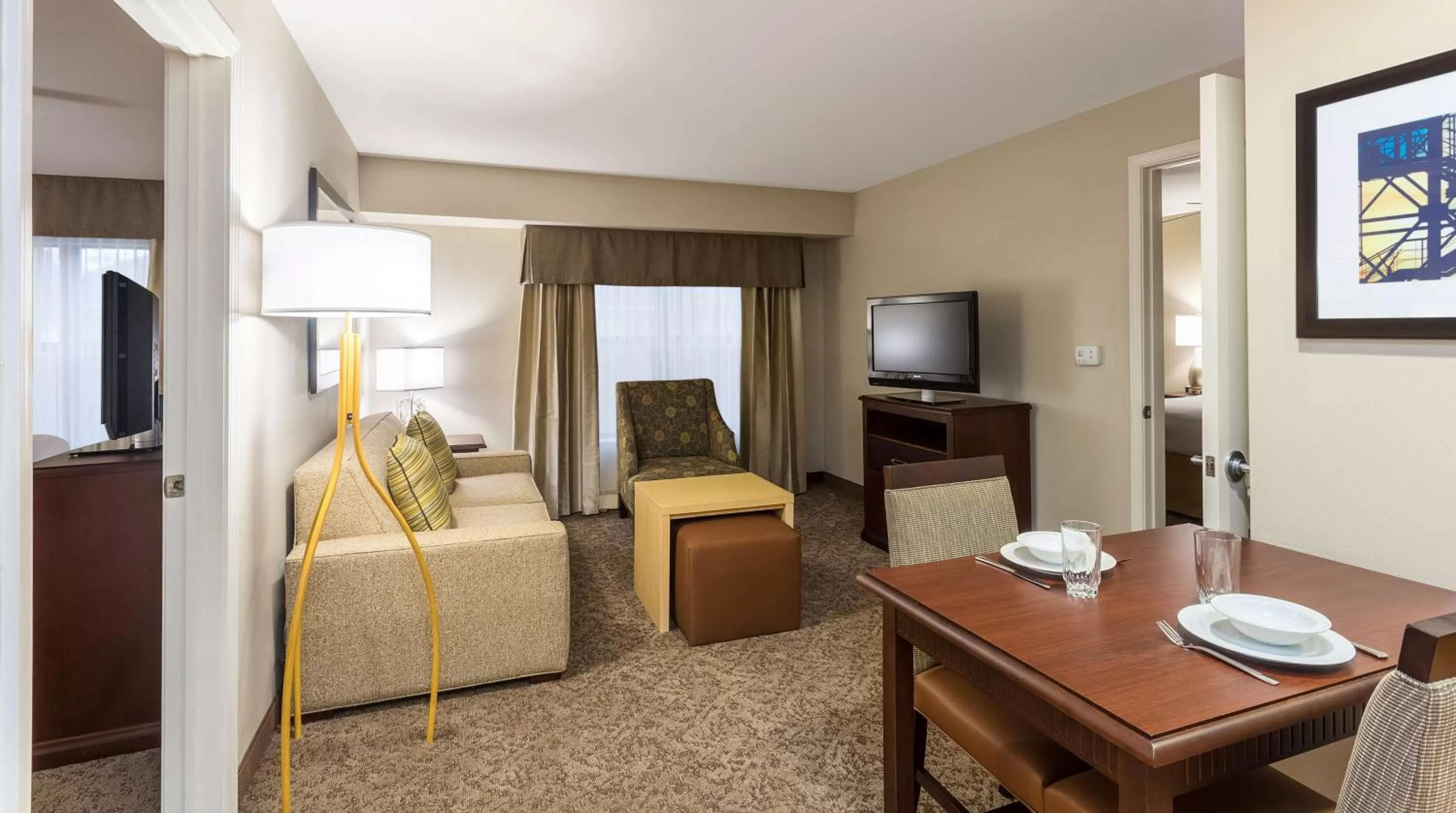 Bed in Homewood Suites by Hilton Shreveport