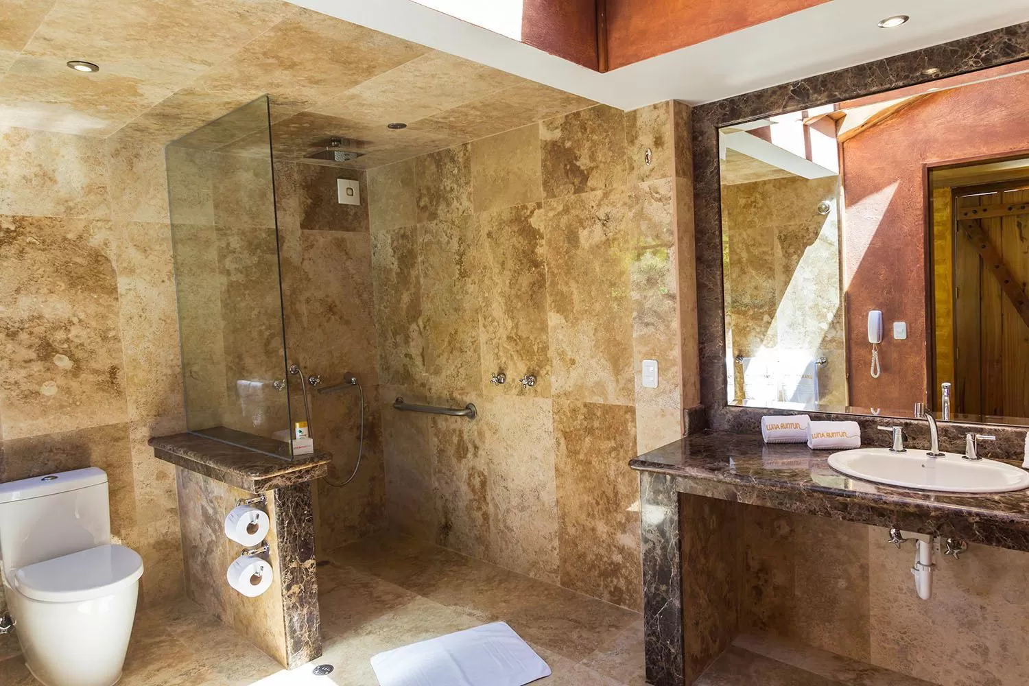 Shower, Bathroom in Luna Volcán, Adventure SPA