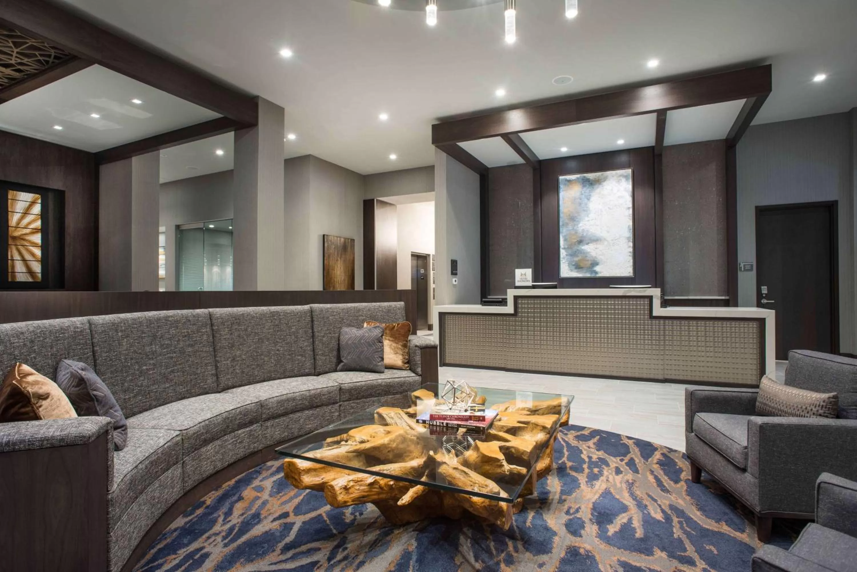 Lobby or reception in Hilton Garden Inn Foxborough Patriot Place