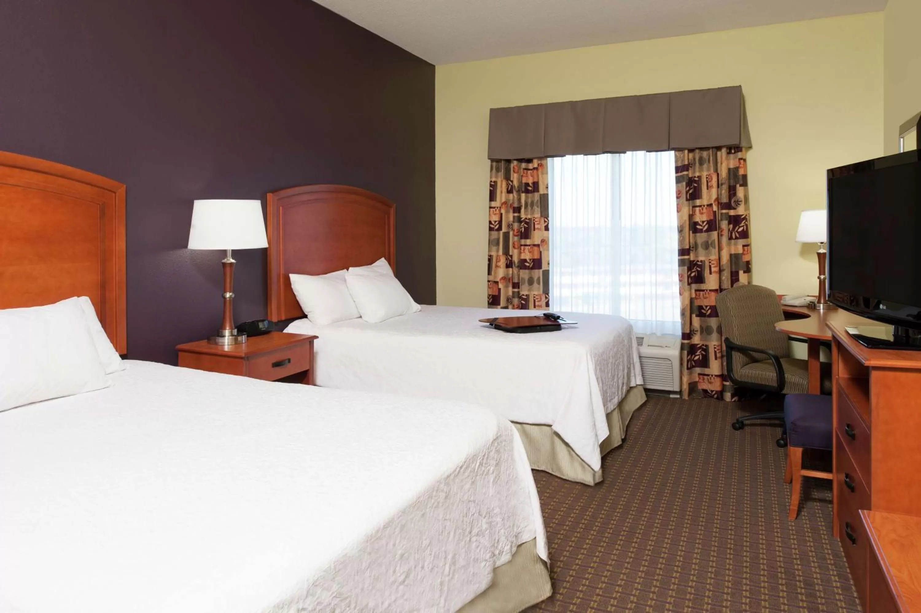 Double Room with Two Double Beds- Accessible with Bathtub-Non-Smoking in Hampton Inn & Suites Moline-Quad City Int'l Aprt