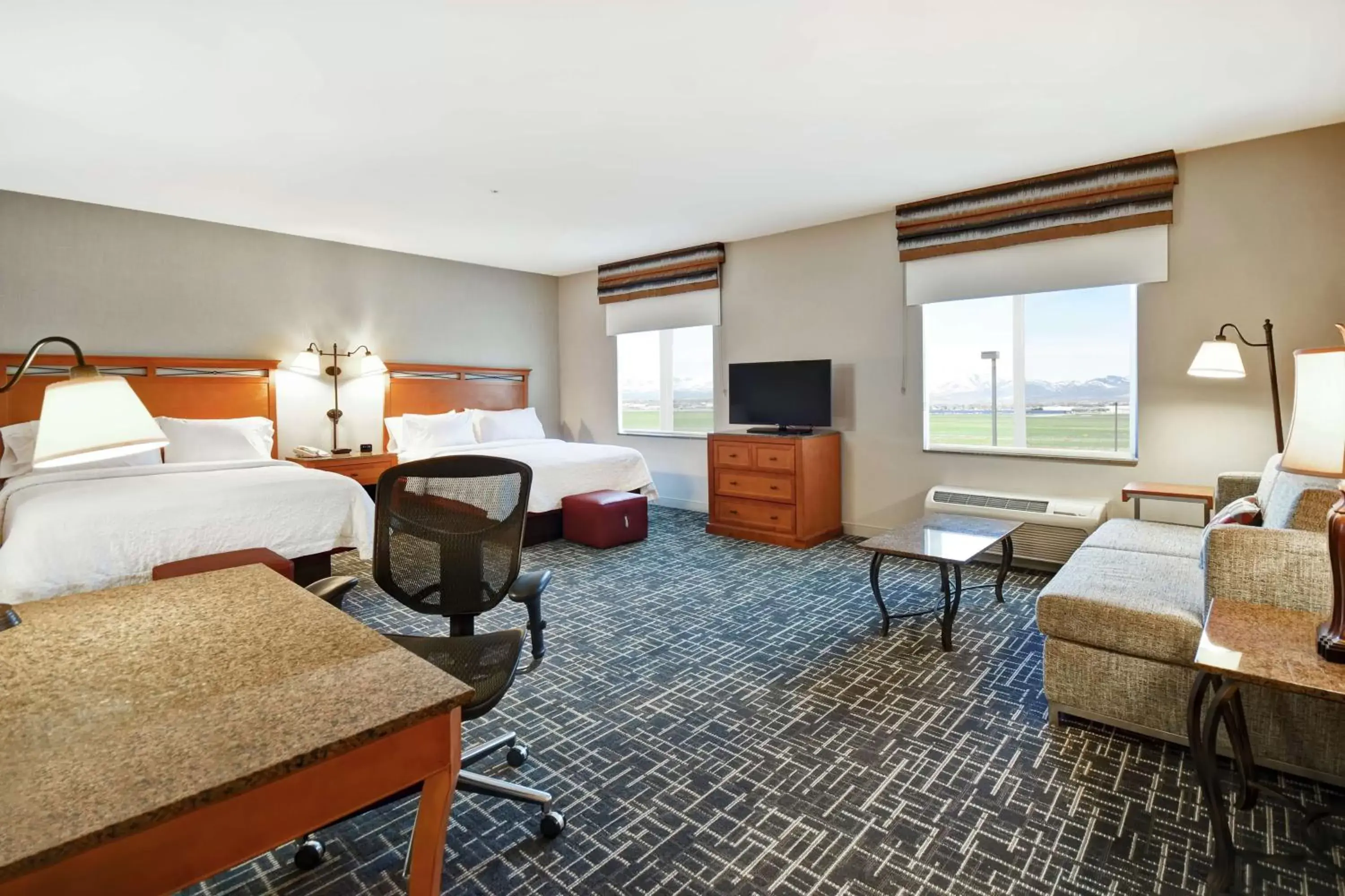 Queen Studio Suite with Two Queen Beds and Sofa Bed - Non-Smoking in Hampton Inn & Suites Salt Lake City-West Jordan Queen Studio Suite with Two Queen Beds and Sofa Bed - Non-Smoking in Hampton Inn & Suites Salt Lake City-West Jordan