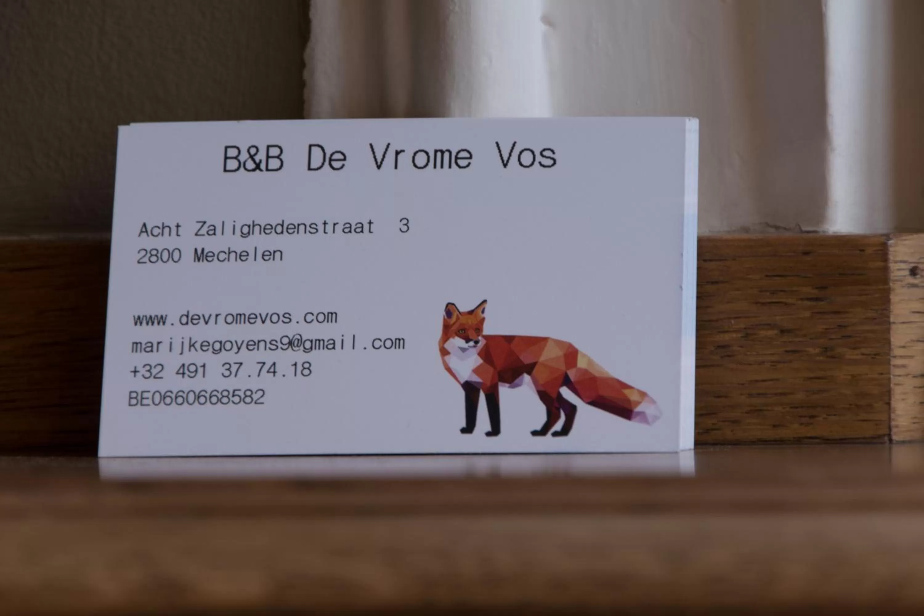 Logo/Certificate/Sign in B&B De Vrome Vos