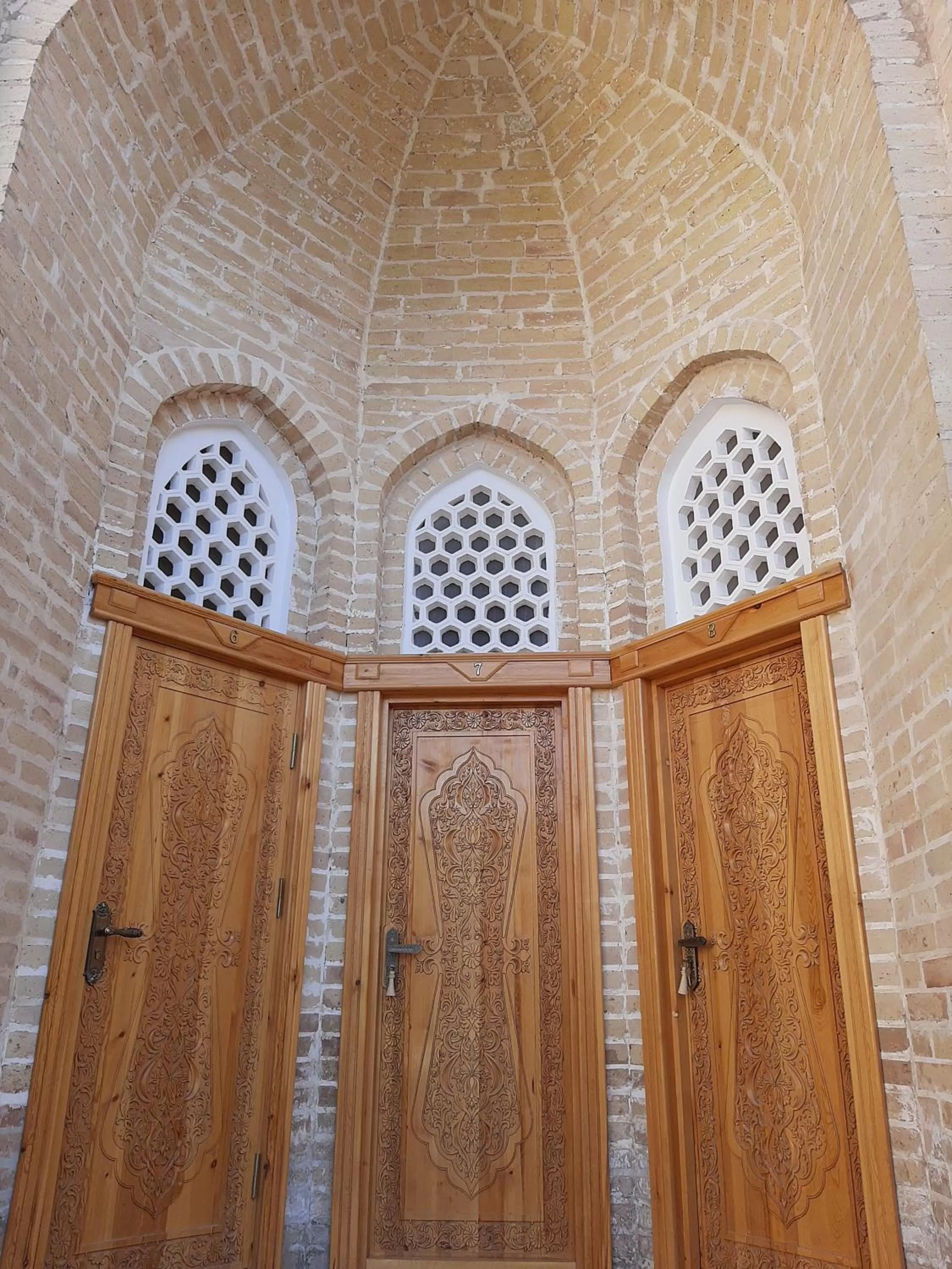 Decorative detail, Bathroom in madrasah Polvon-Qori boutique hotel