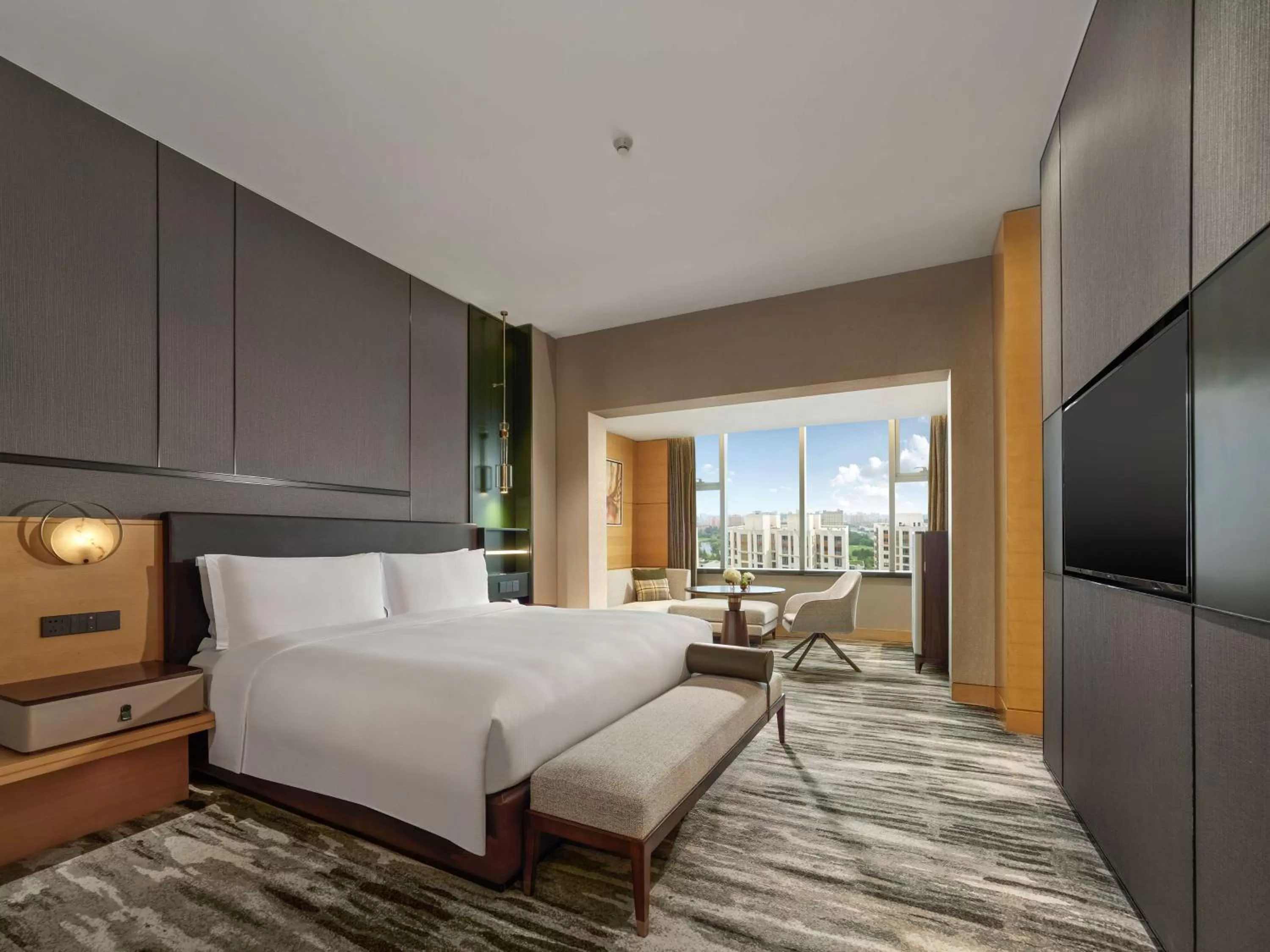 View (from property/room), Bed in Hilton Shanghai Hongqiao