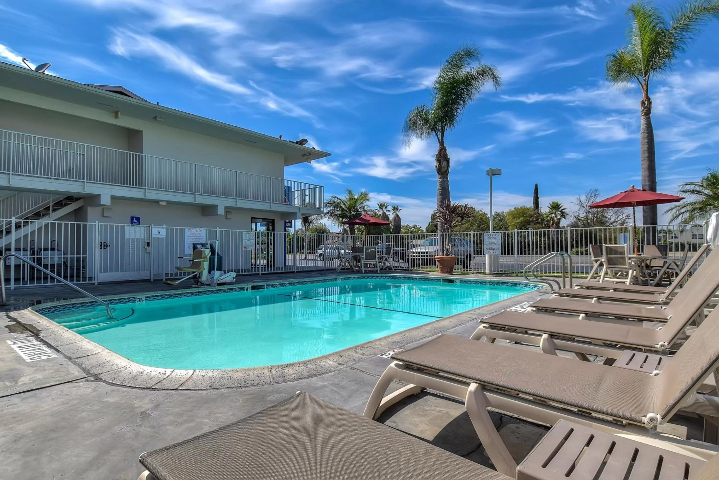 Swimming pool in Motel 6-Stanton, CA- Anaheim West