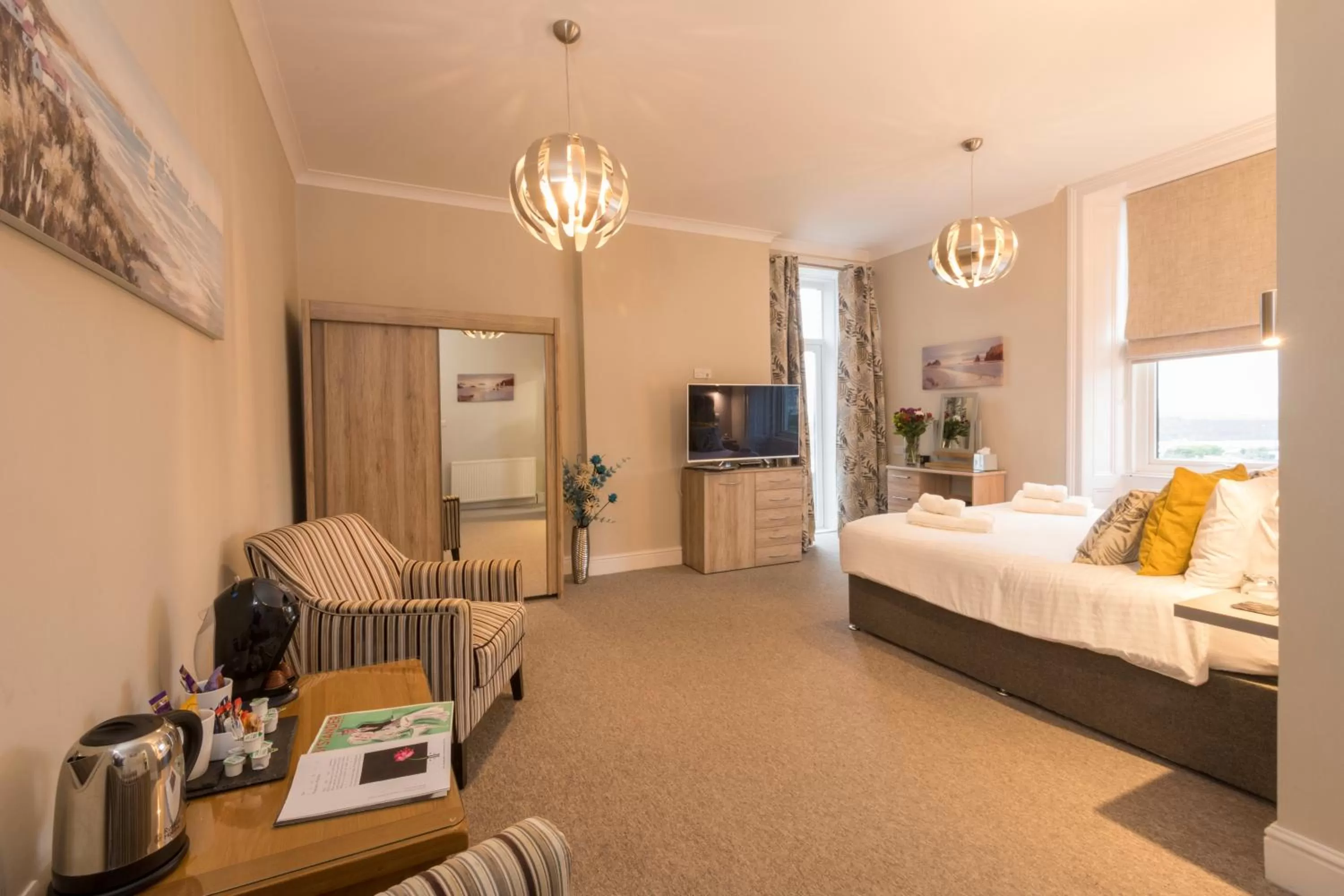 Seating area, Bed in Sure Hotel Collection by Best Western Porth Veor Manor Hotel