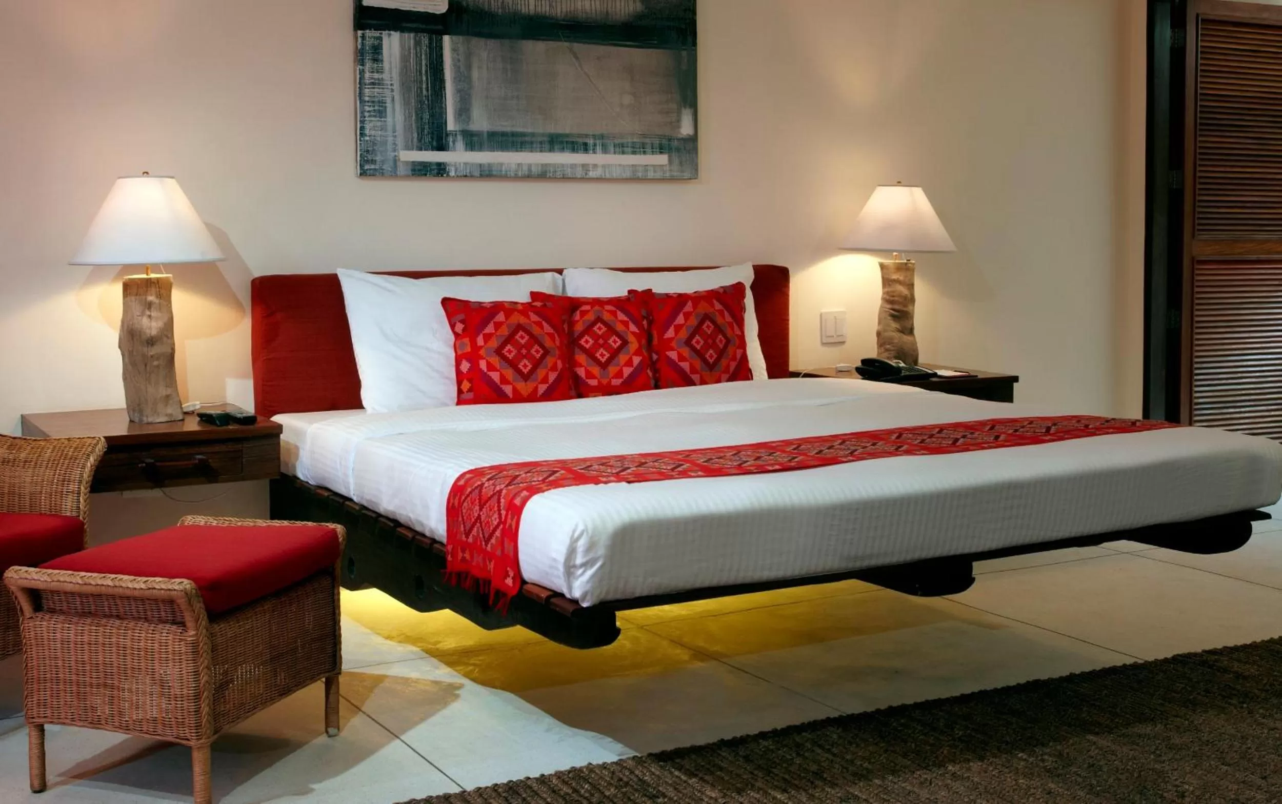 Bed in Bluewater Panglao Beach Resort