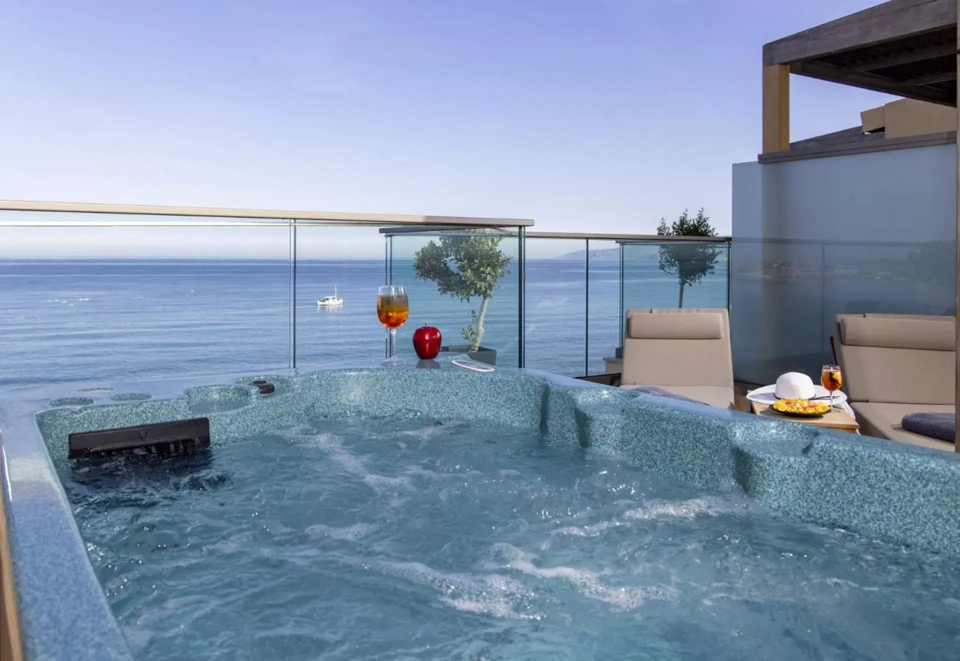 Deluxe Room Sea View with Outdoor Jacuzzi in Palmera Beach Hotel & Spa - Adults Only Deluxe Room Sea View with Outdoor Jacuzzi in Palmera Beach Hotel & Spa - Adults Only