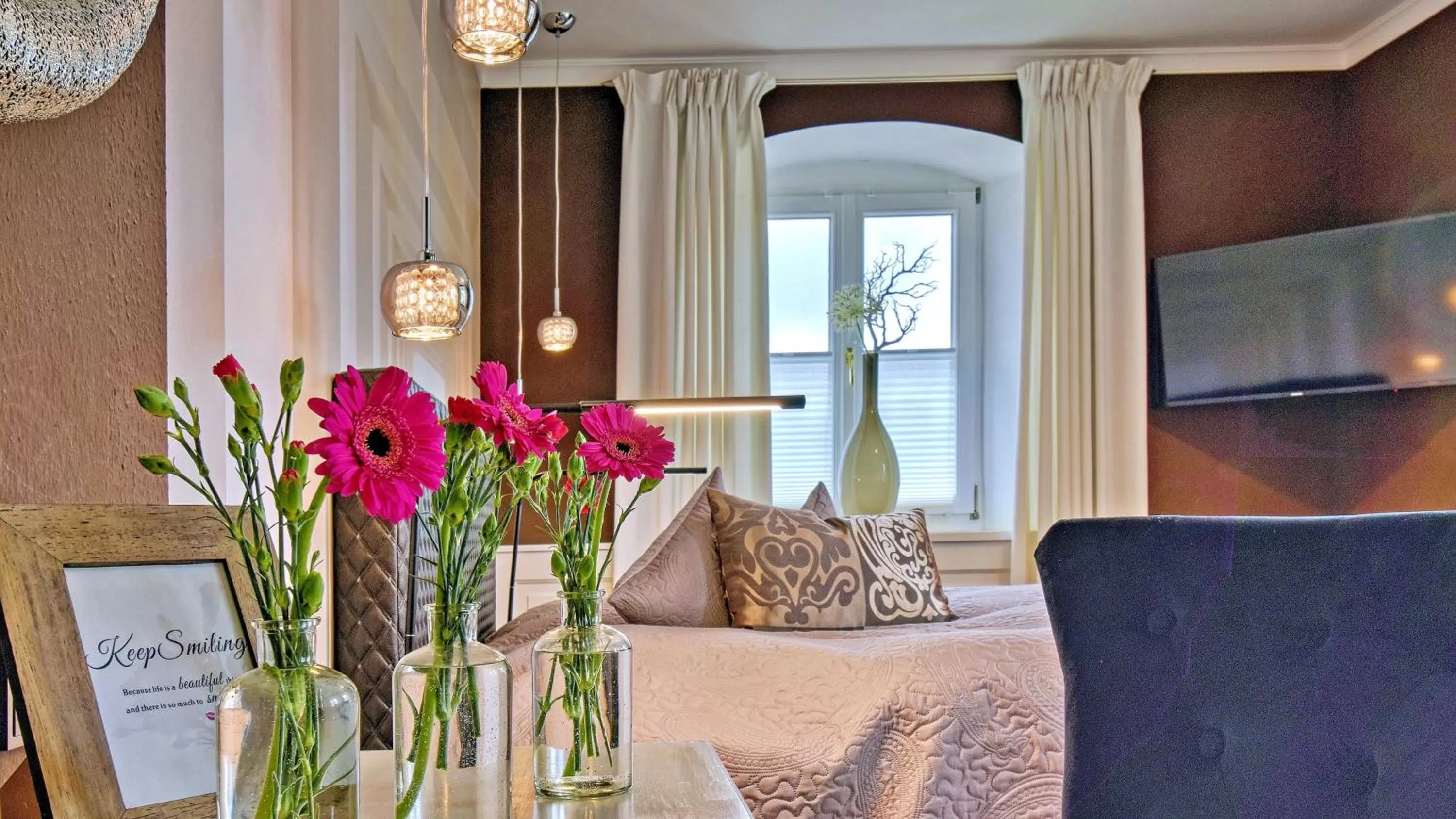 Bed, Seating Area in Boutique Hotel POST ANDECHS