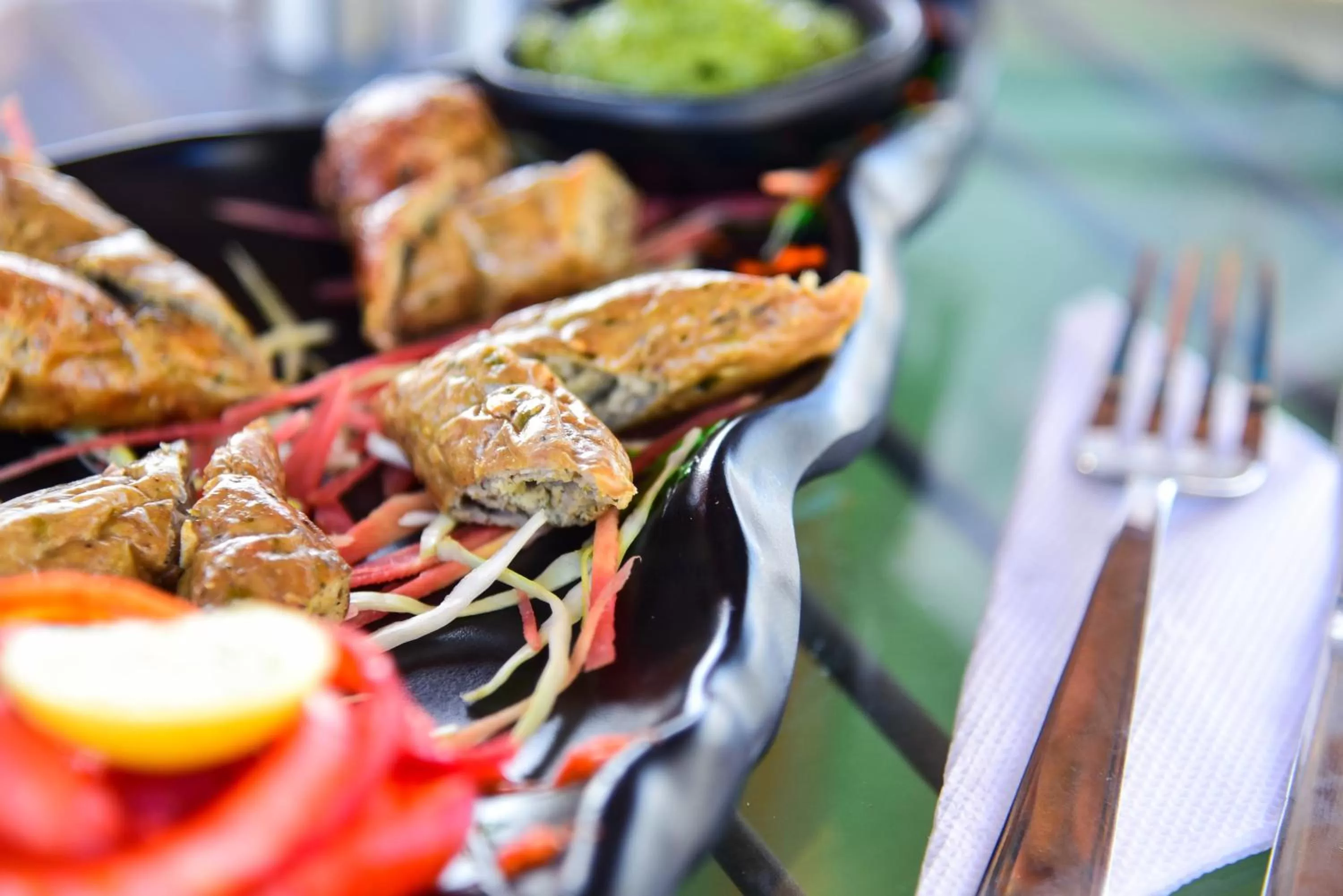 Food close-up in Hotel Casa by the lake