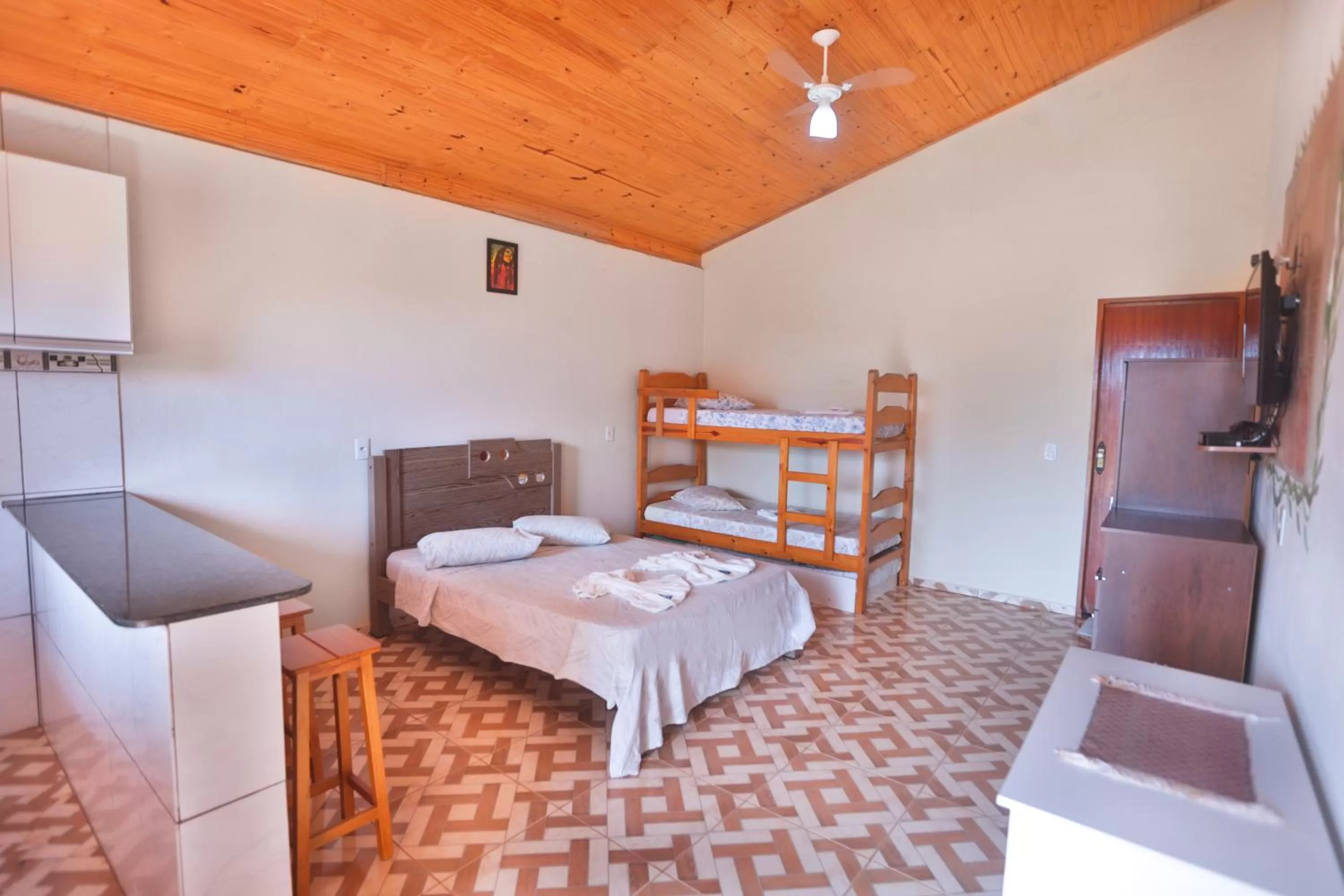 Bed in Pousada e Chales Por do Sol