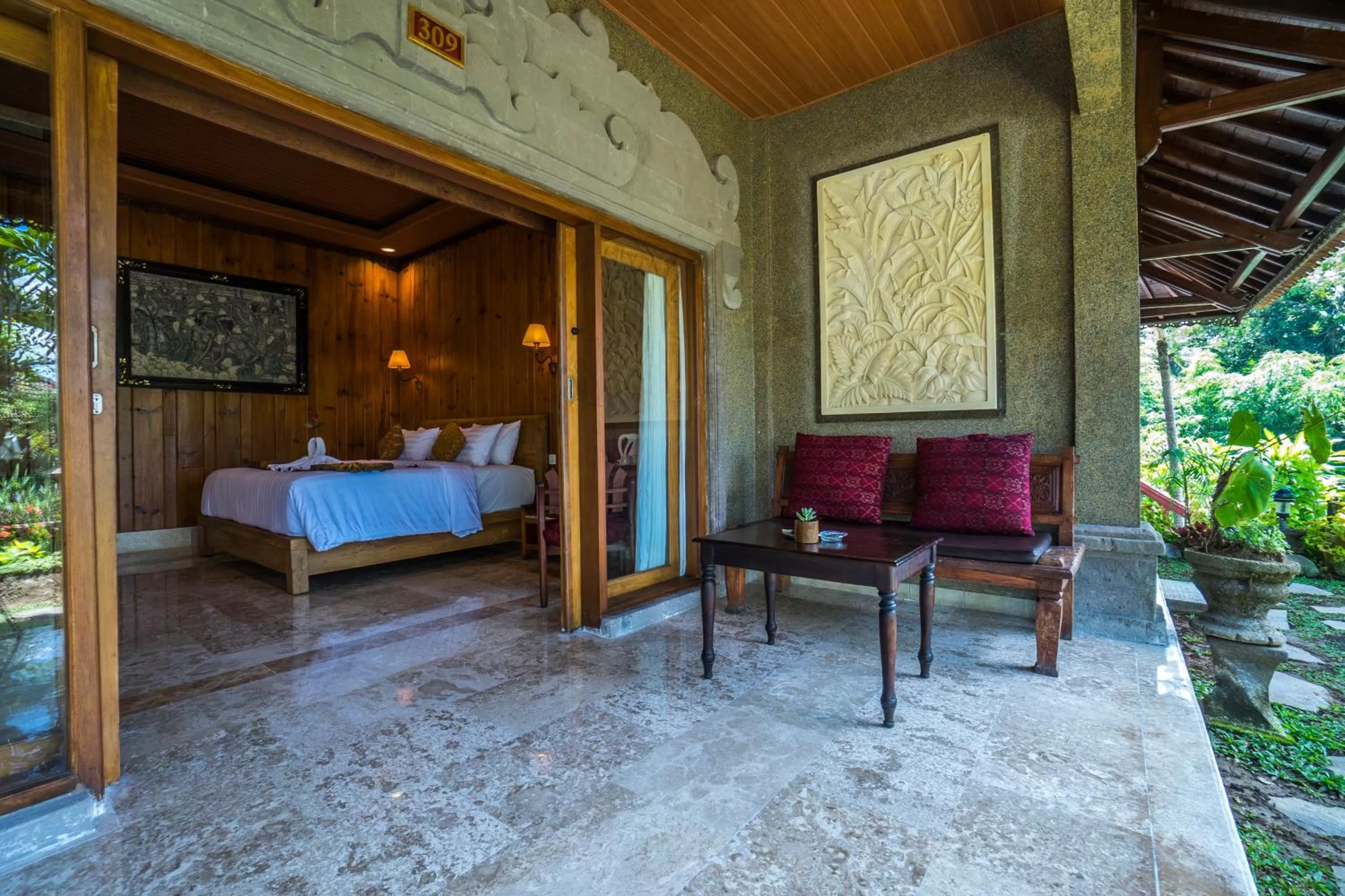 Balcony/Terrace, Bed in Cendana Resort & Spa by Mahaputra