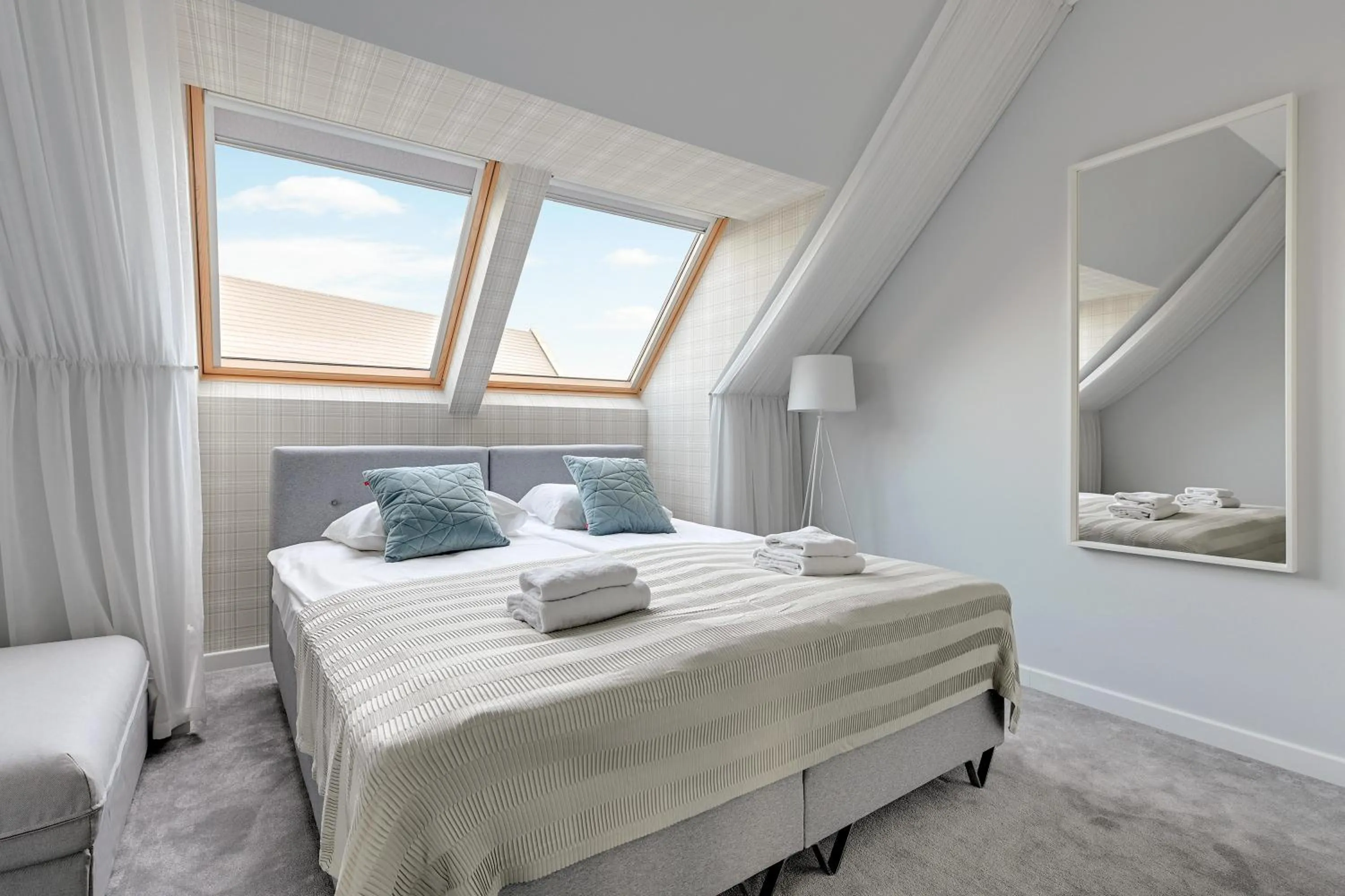 Bed in GRANO APARTMENTS Gdańsk Motława SPA & Wellness