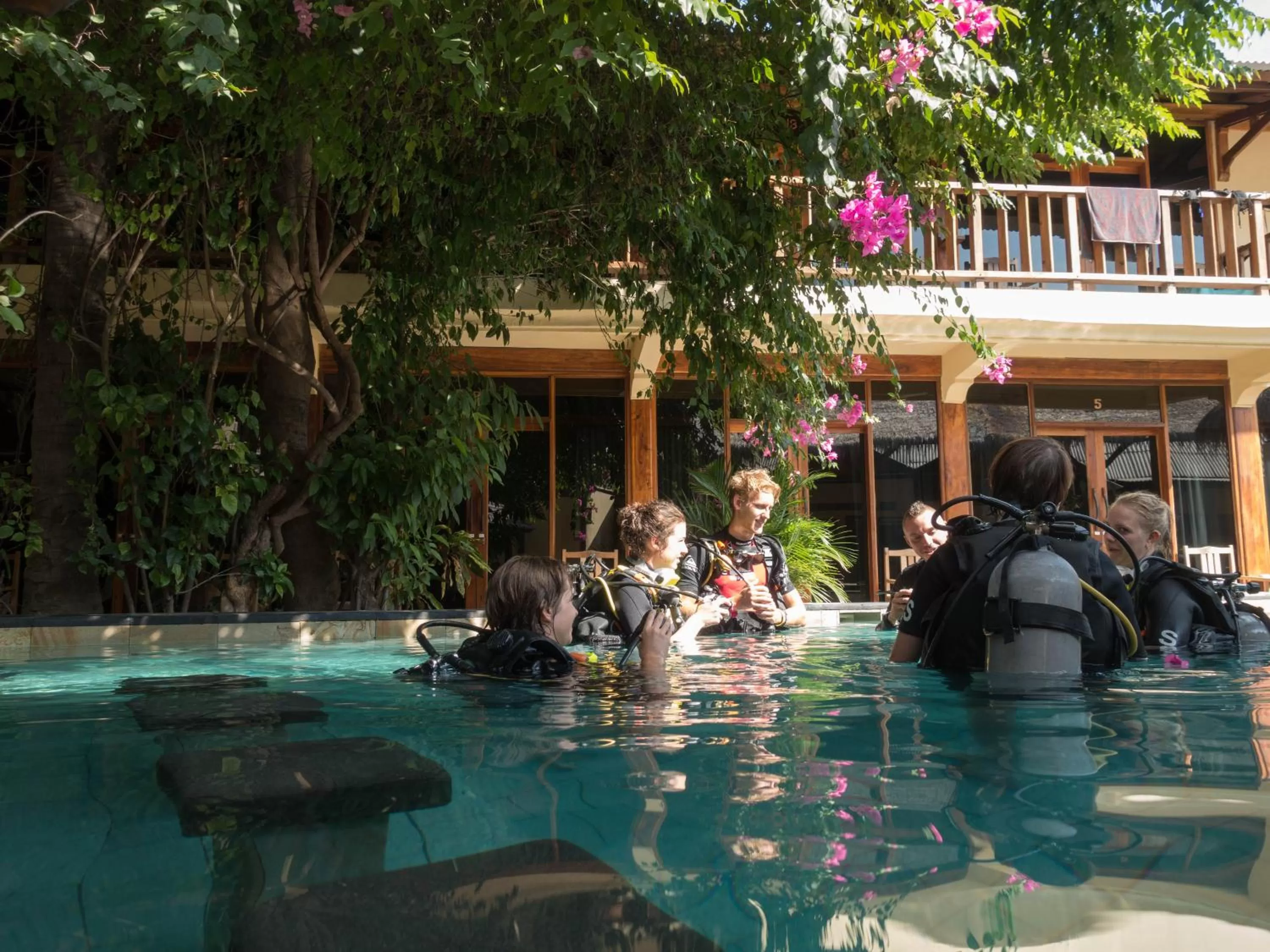 Diving, Swimming Pool in Gili Divers Hotel