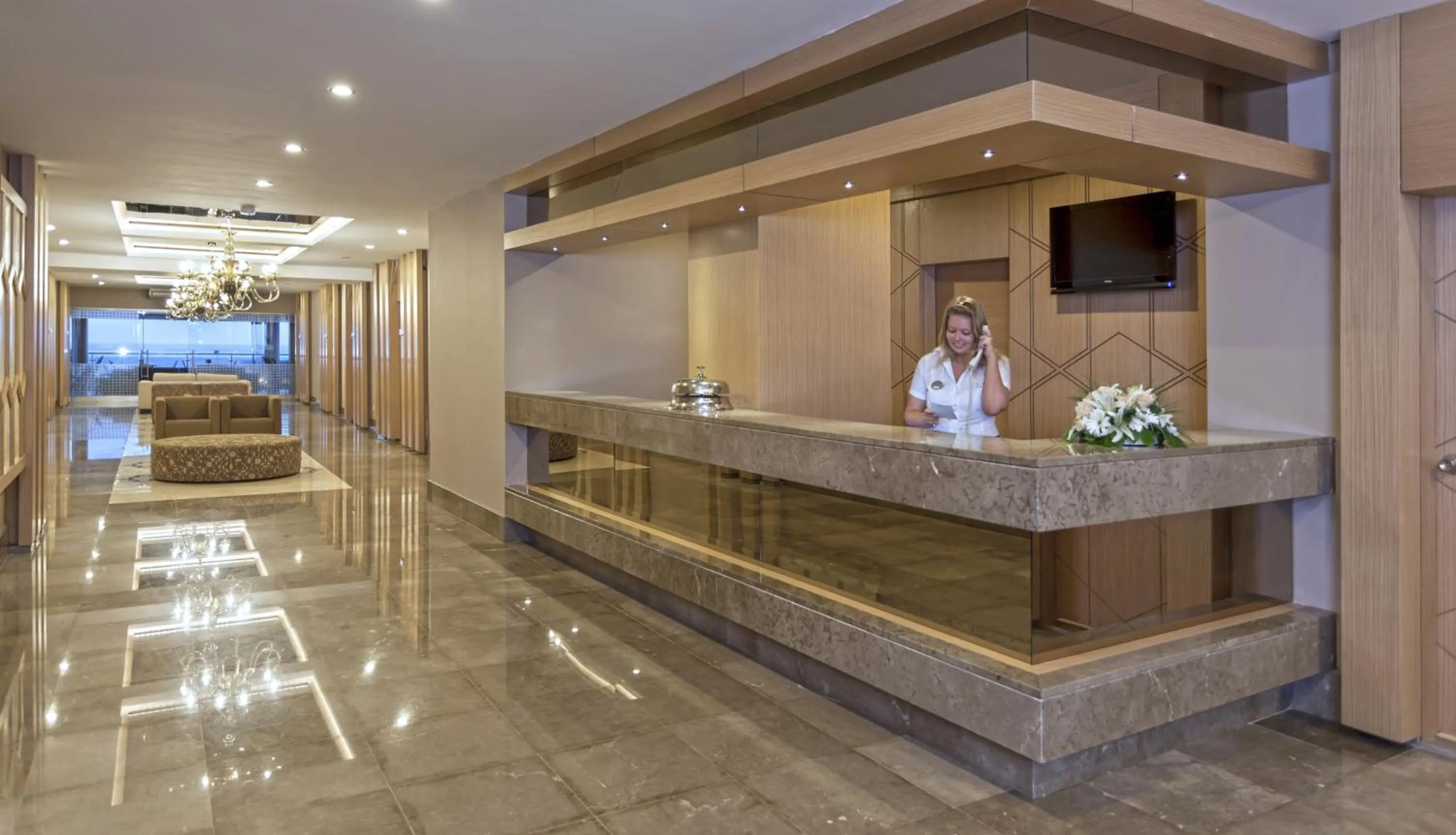 Lobby or reception in Xperia Saray Beach Hotel