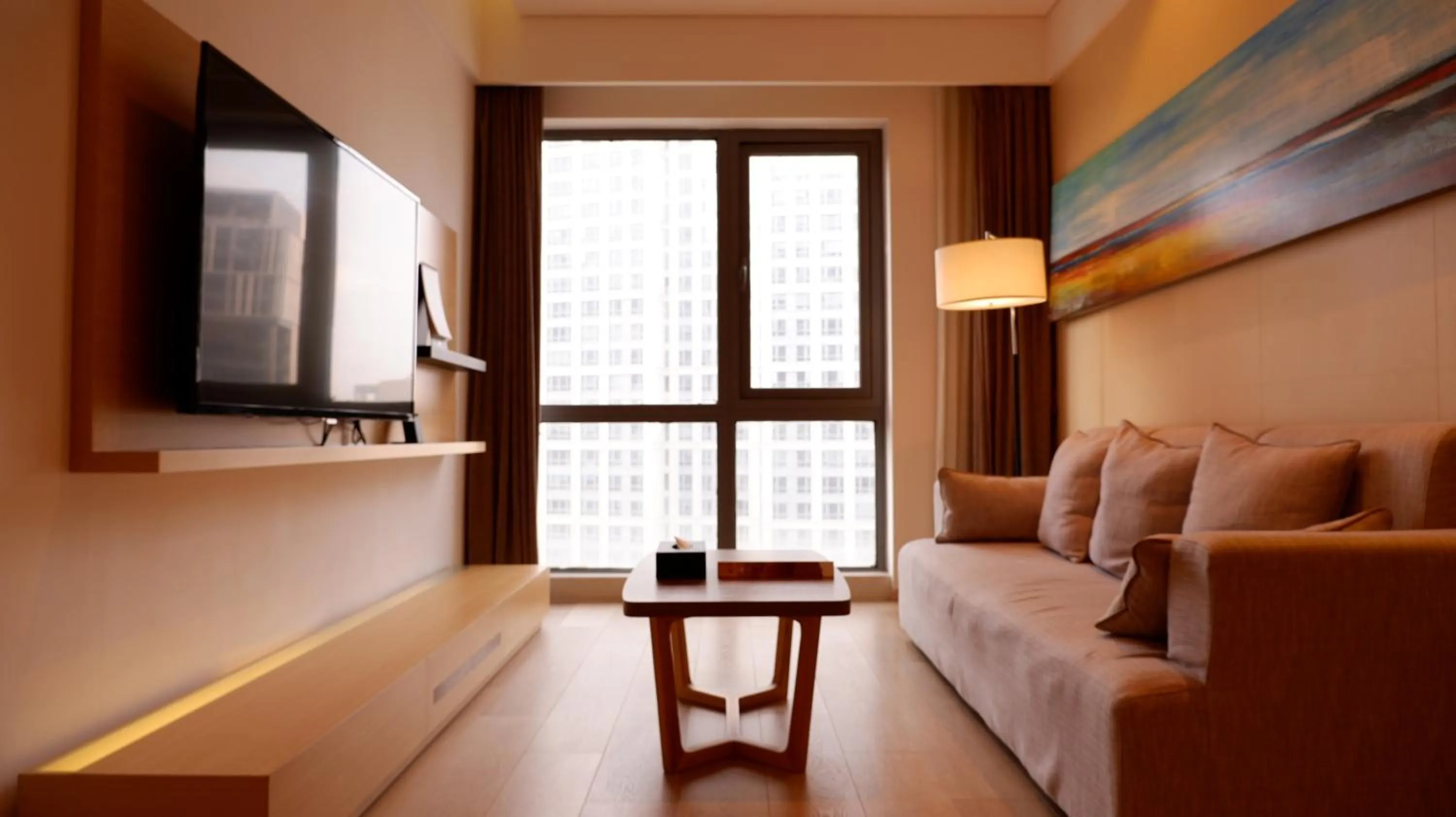 Living room in Sincere Residence Changfeng - Changfeng Ecological Business District - Near Exit 3 of Changfeng Park Station on Subway Line 15