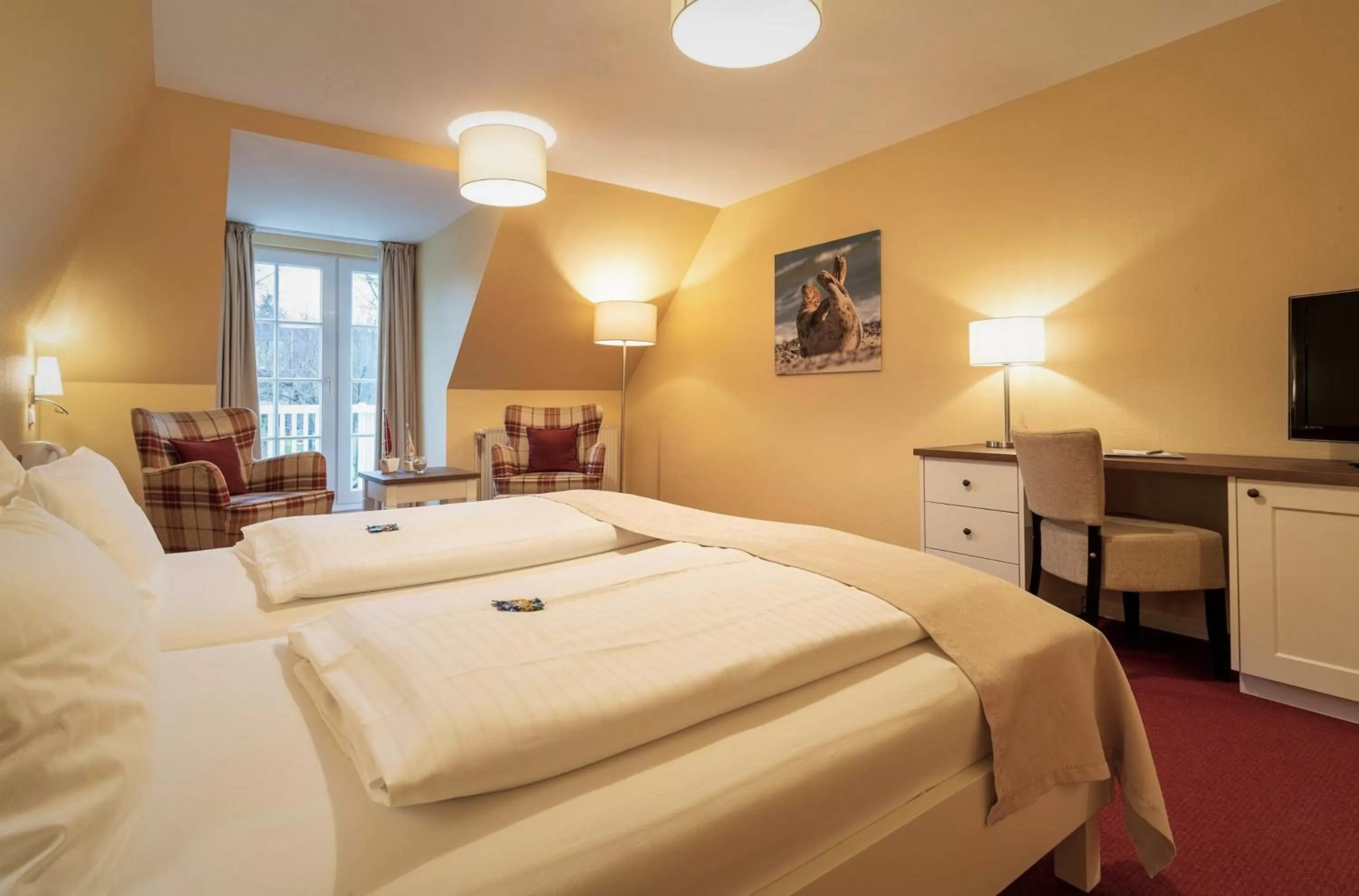 Photo of the whole room, Bed in Hotel Landhaus Ellerbrock