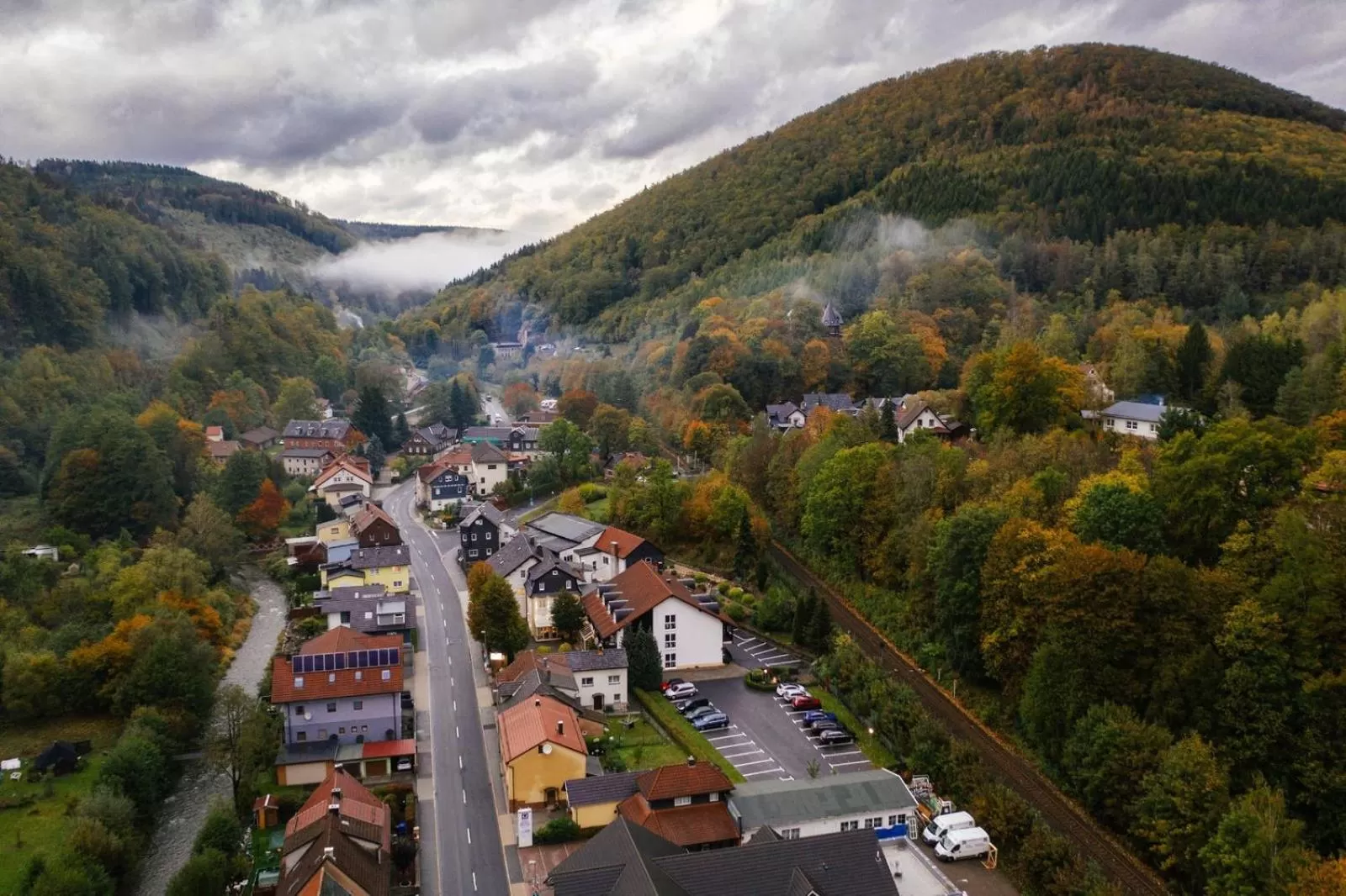 Property building, Bird's-eye View in Hotel-Gasthof Hüttensteinach