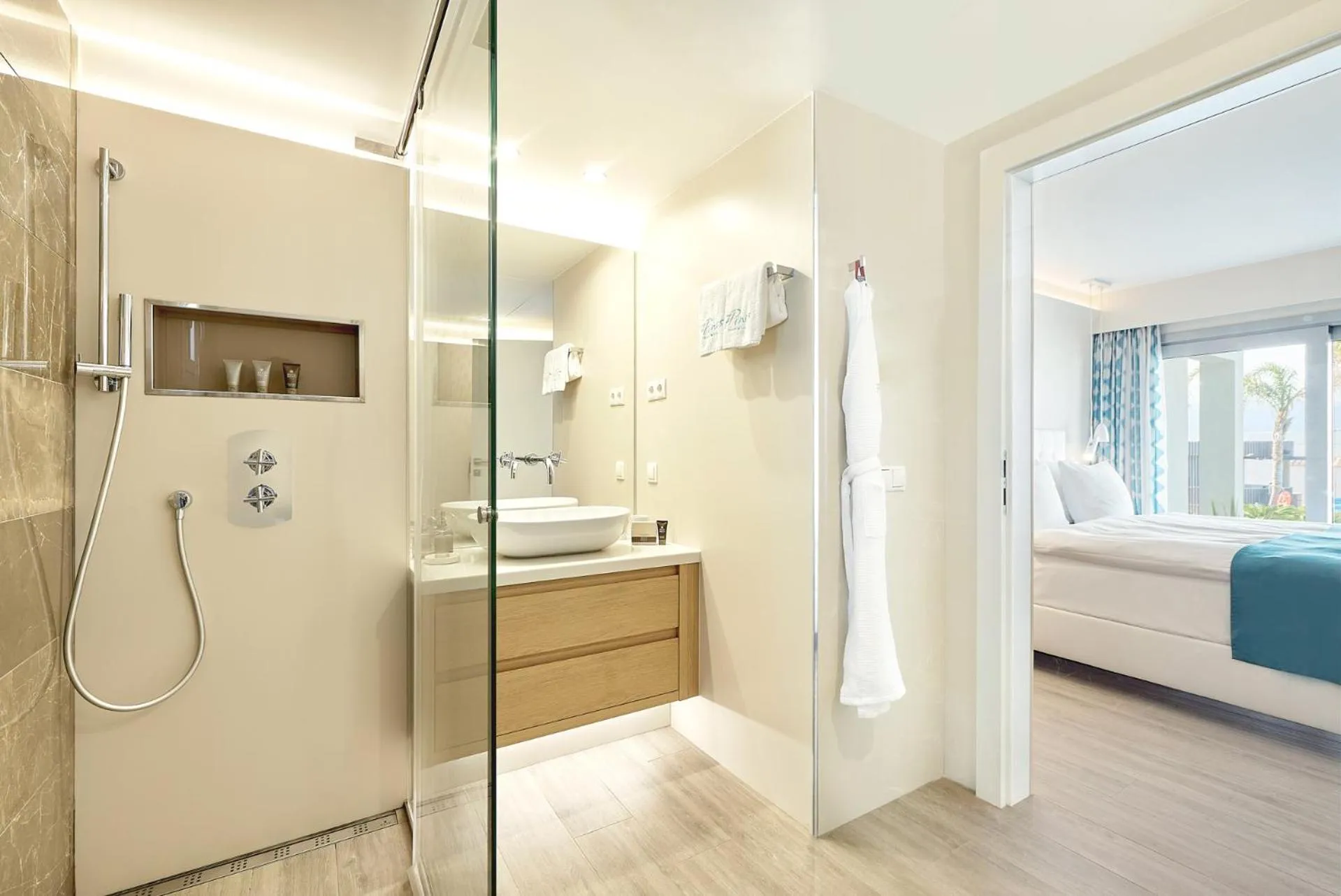 Shower, Bed in 7Pines Resort Ibiza, part of Destination by Hyatt