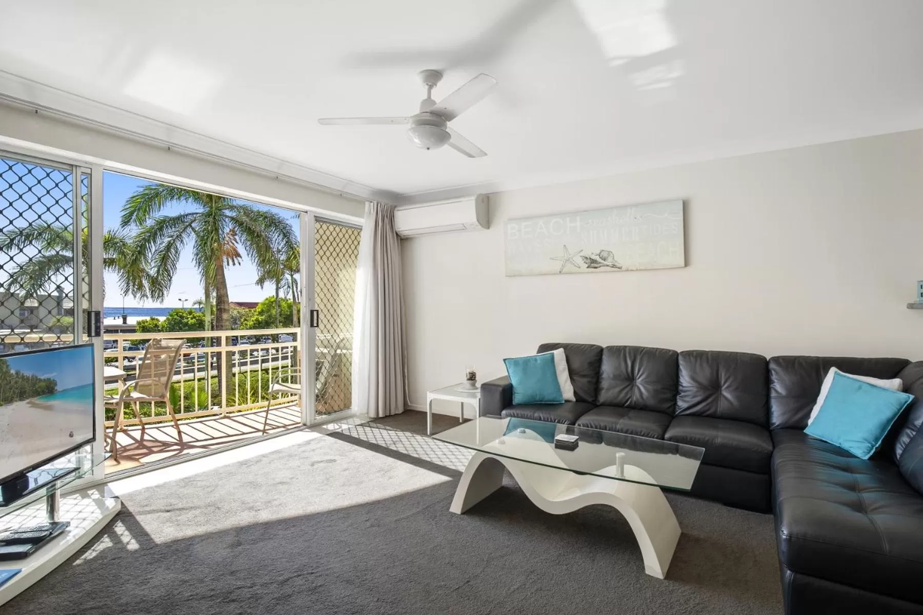 Living room in Kirra Palms Holiday Apartments