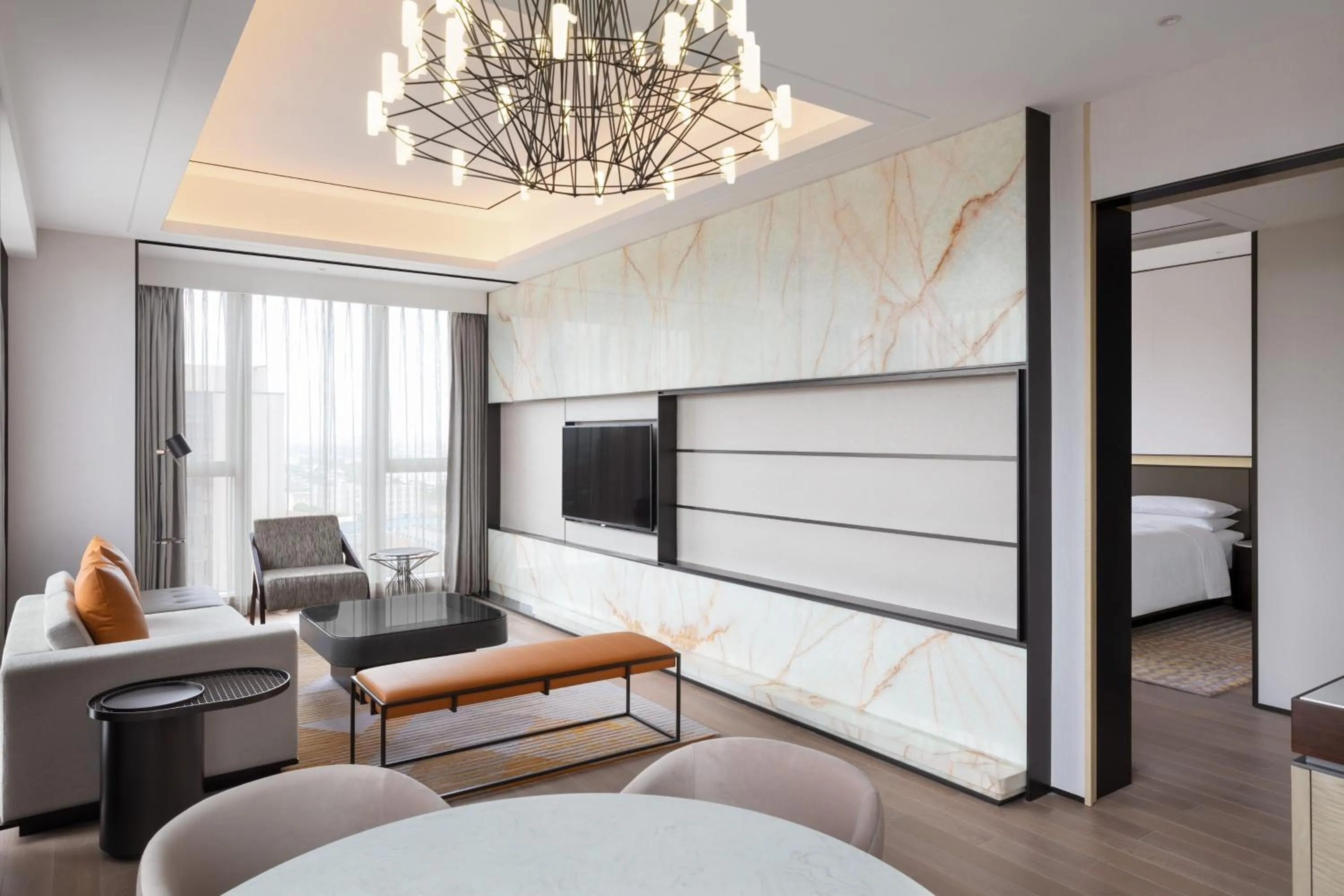 Living room, Bed in Sheraton Shanghai Fengxian