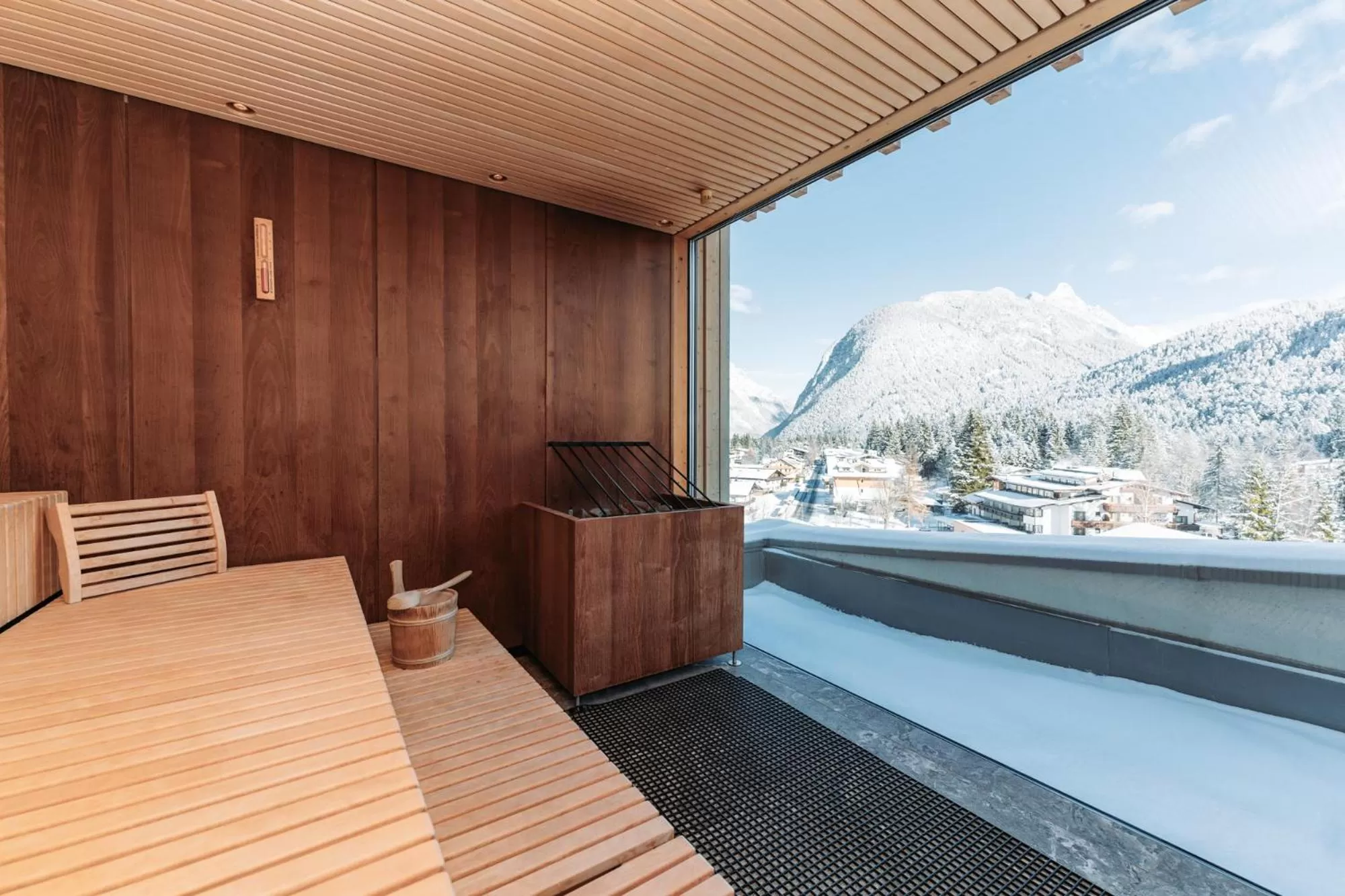 Sauna, Mountain View in Hotel Kristall