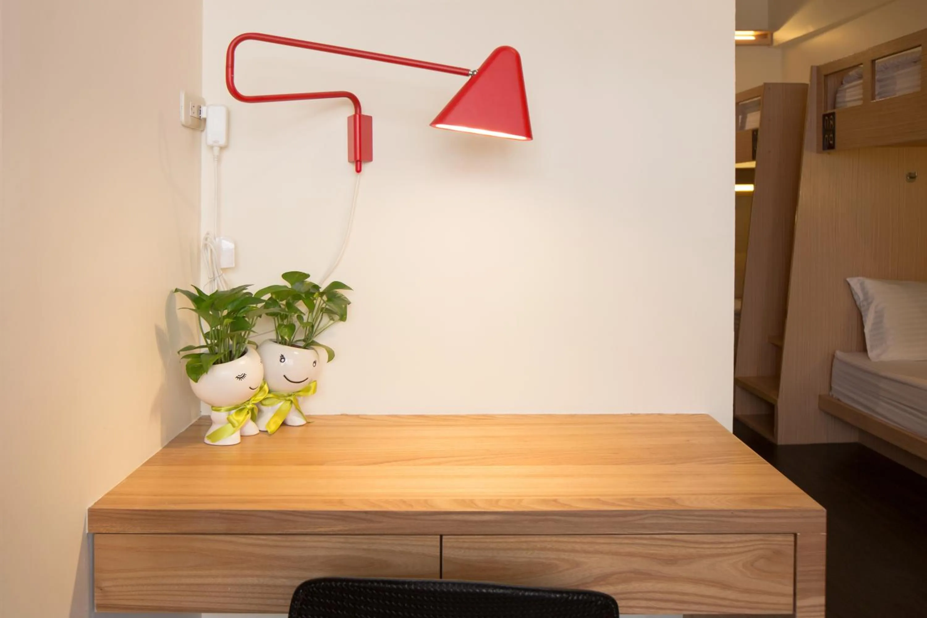 Decorative detail, Bed in Fun Inn Taipei Hostel