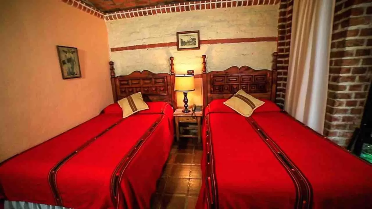 Bed in Hotel San Buenaventura de Atitlán