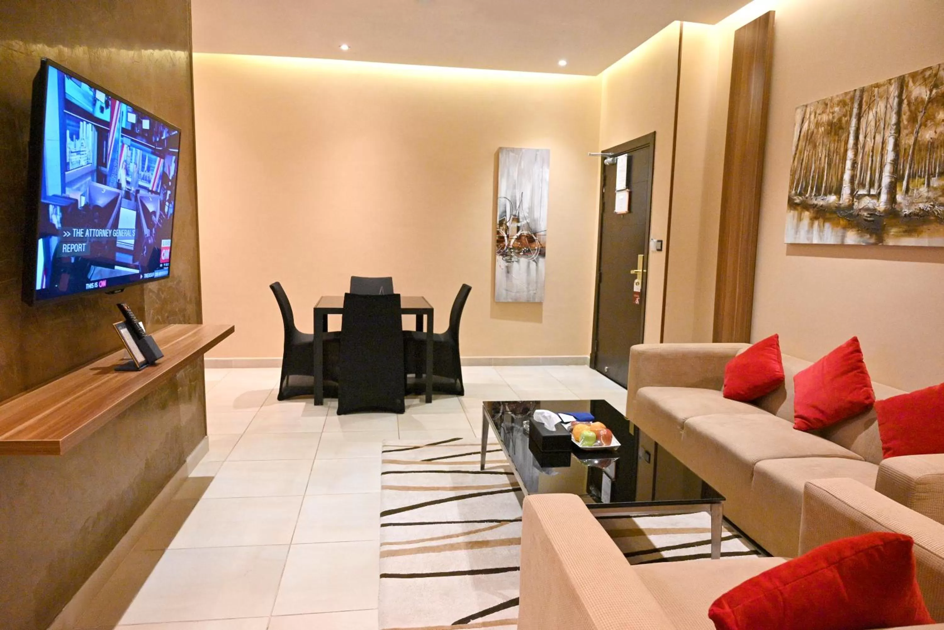 Communal lounge/ TV room, Seating Area in Q Suites Jeddah by EWA - Managed by HMH