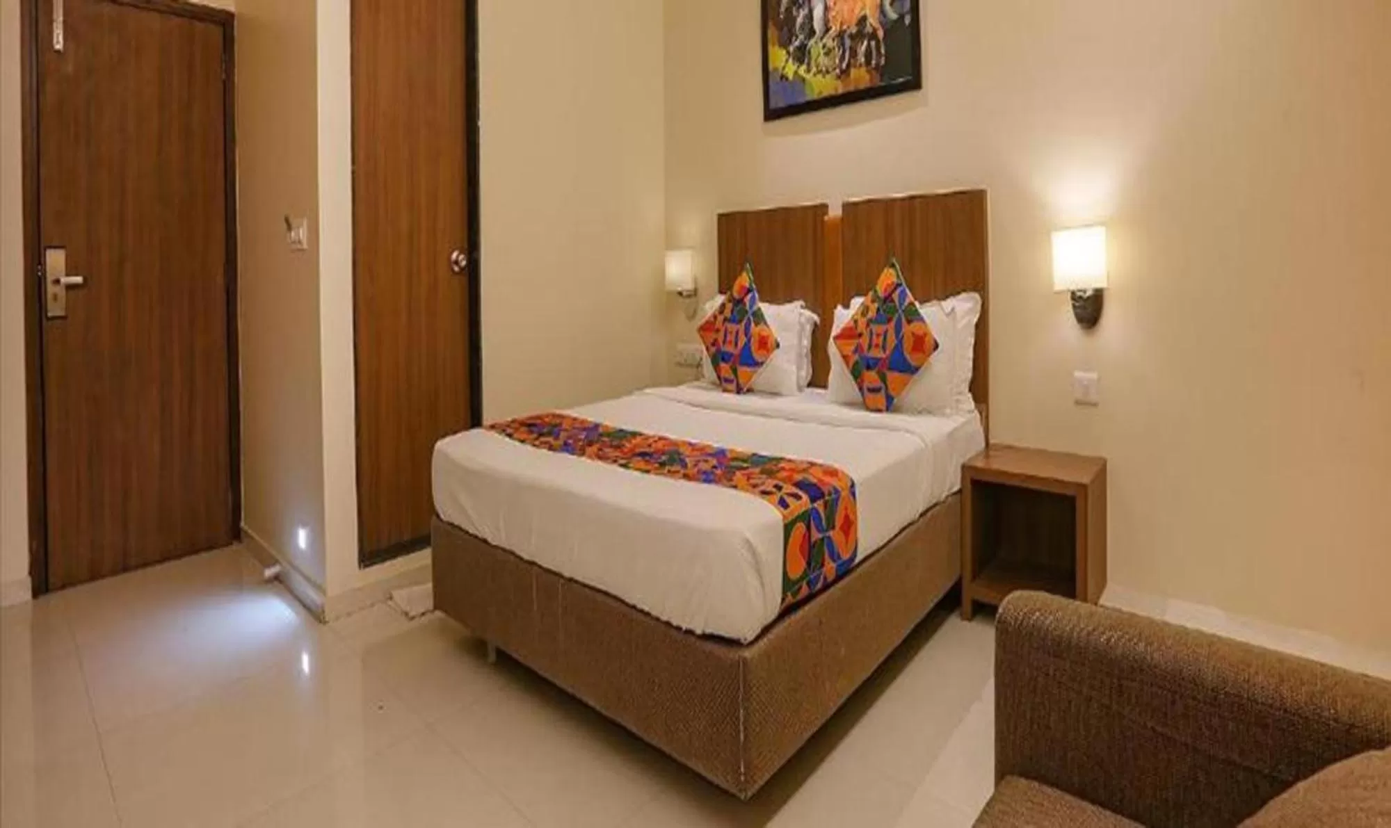 Bed in FabHotel Royal Mumbai International Airport
