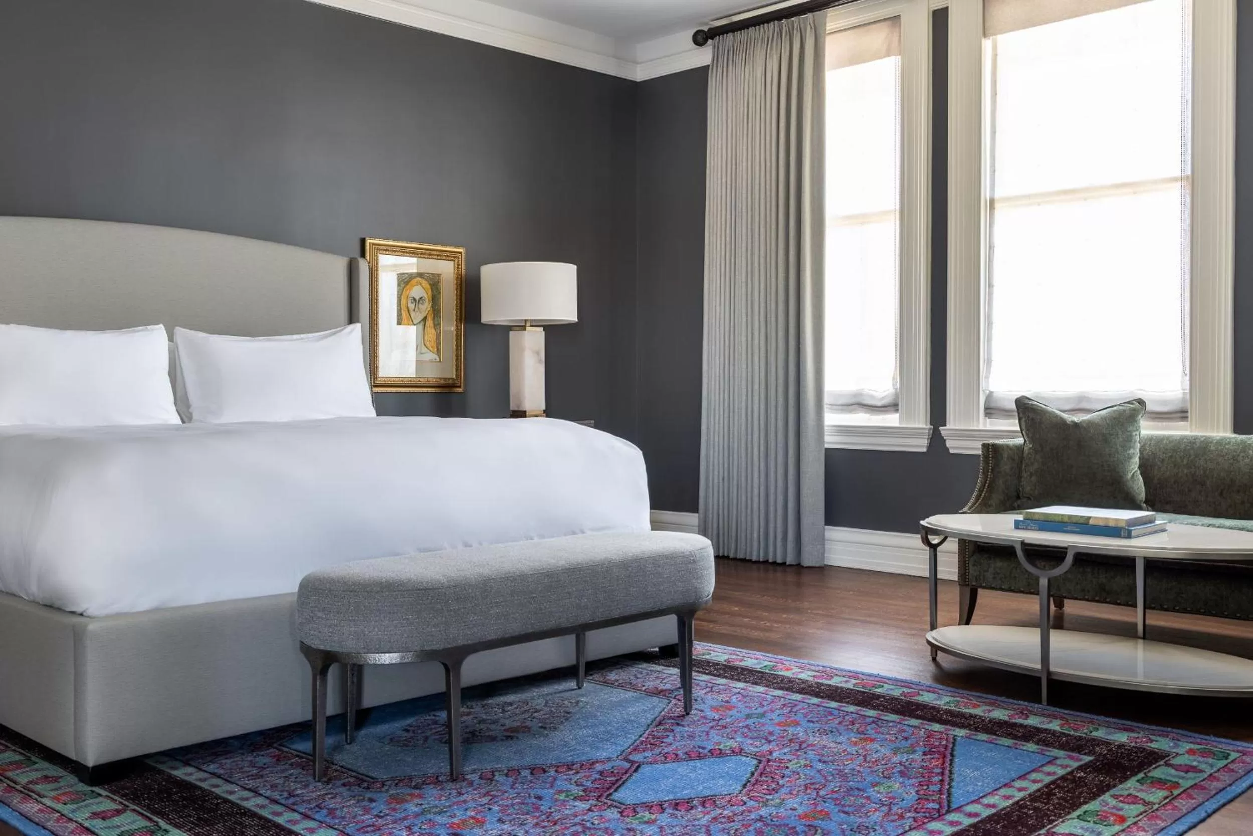 Bed in La Colombe d'Or Hotel