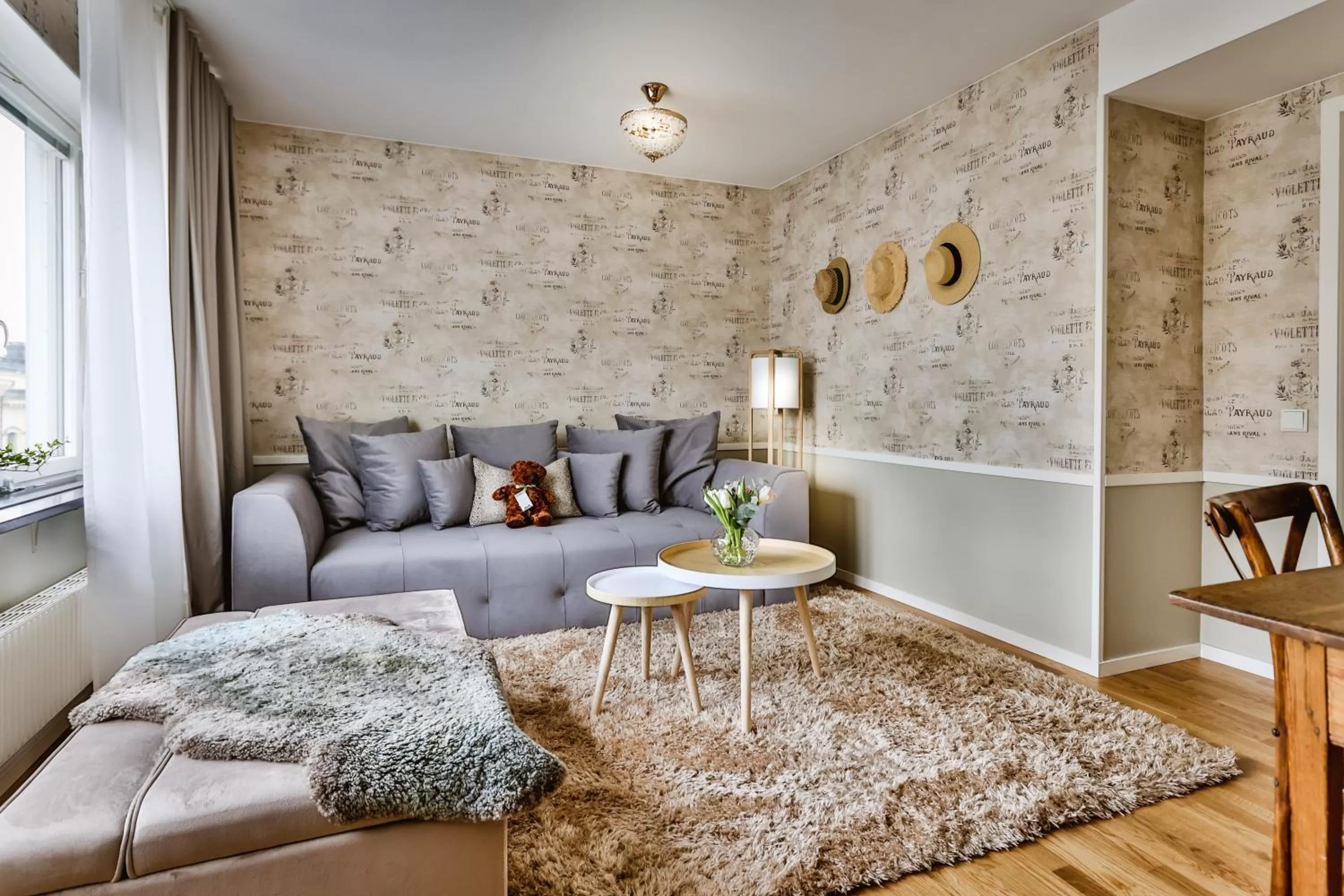 Living room, Bed in Lilla Rådmannen