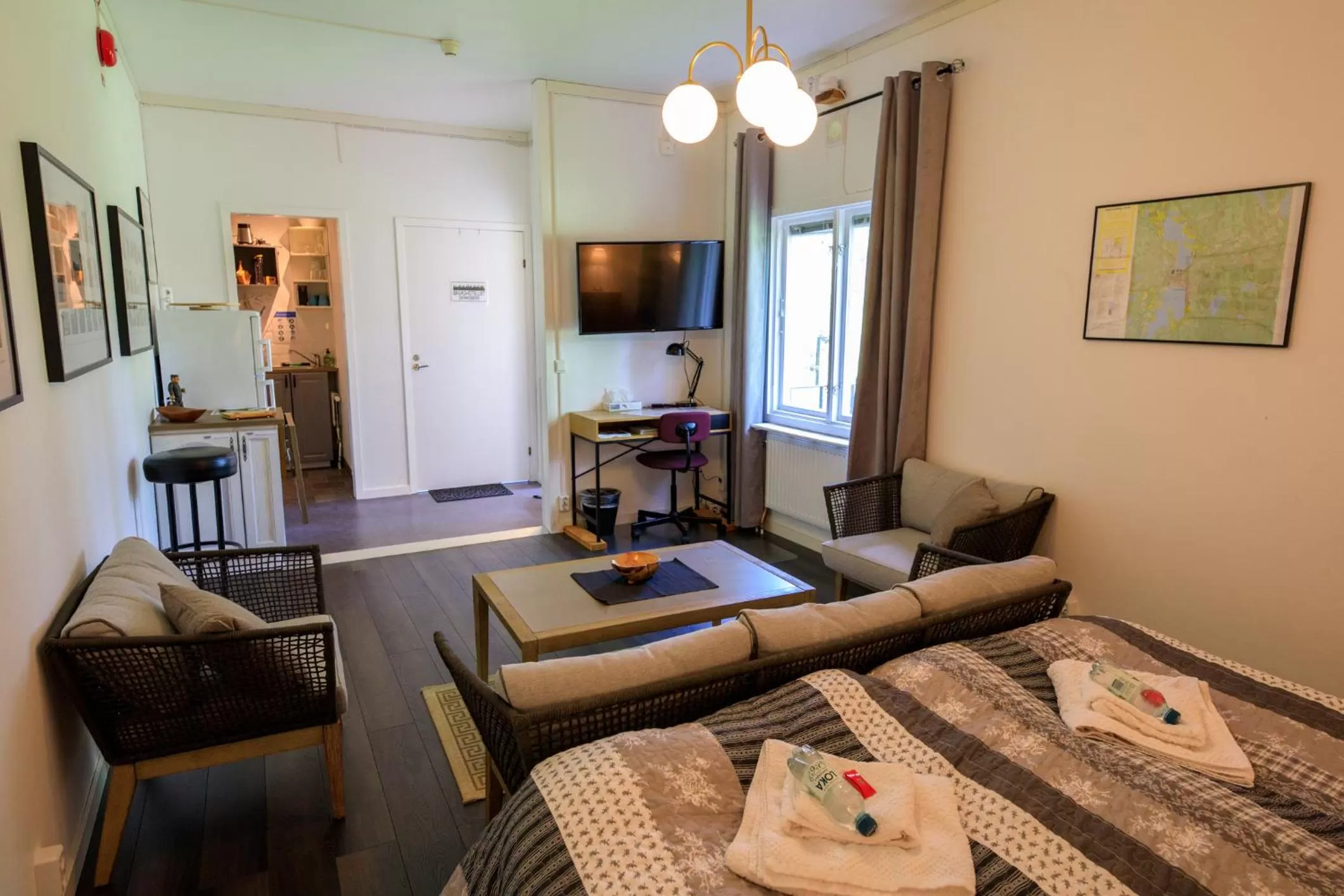 View (from property/room), Bed in Brukshotellet Skinnsberg