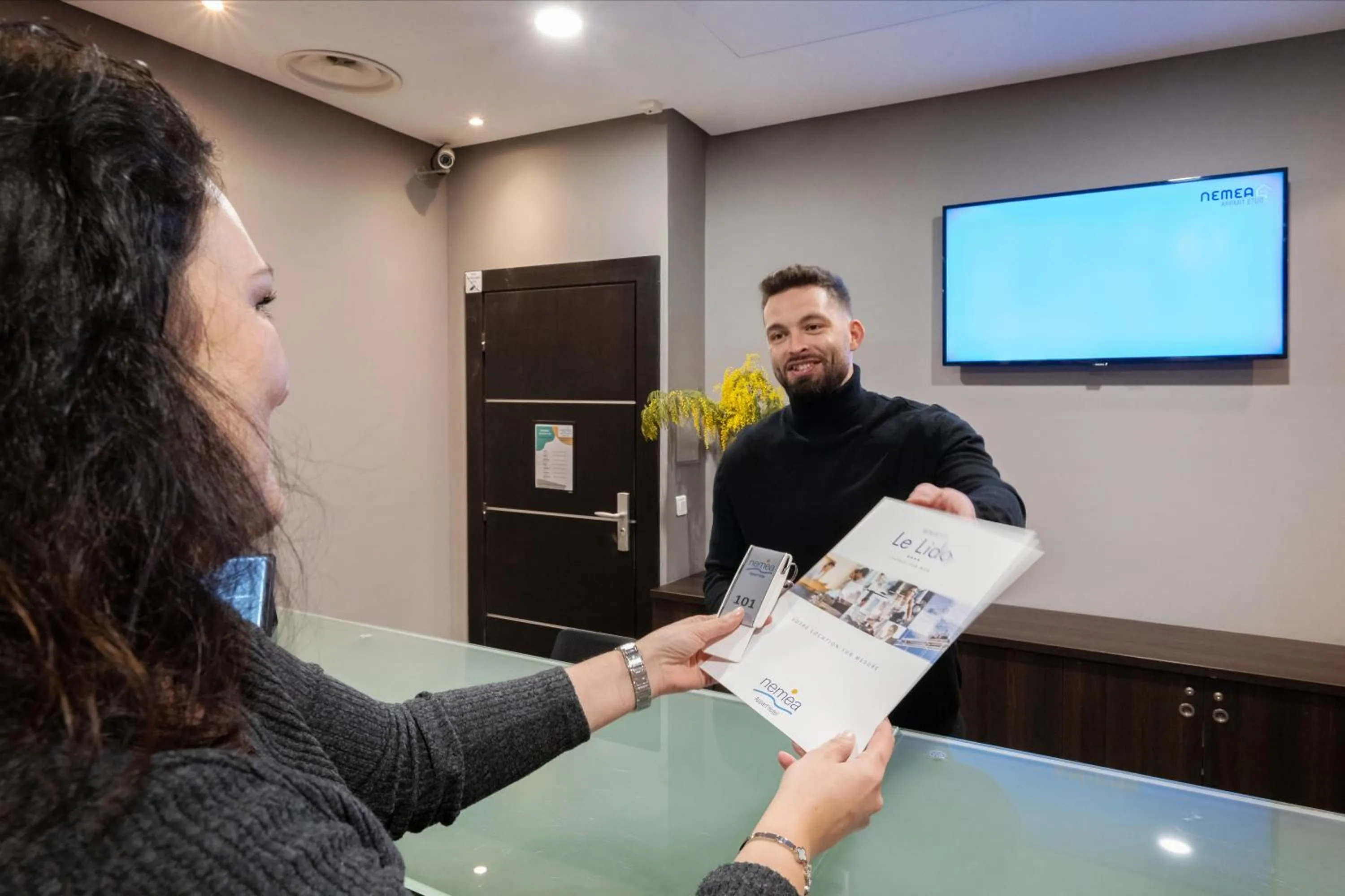 Lobby or reception in Nemea Appart Hotel Le Lido Cagnes sur Mer