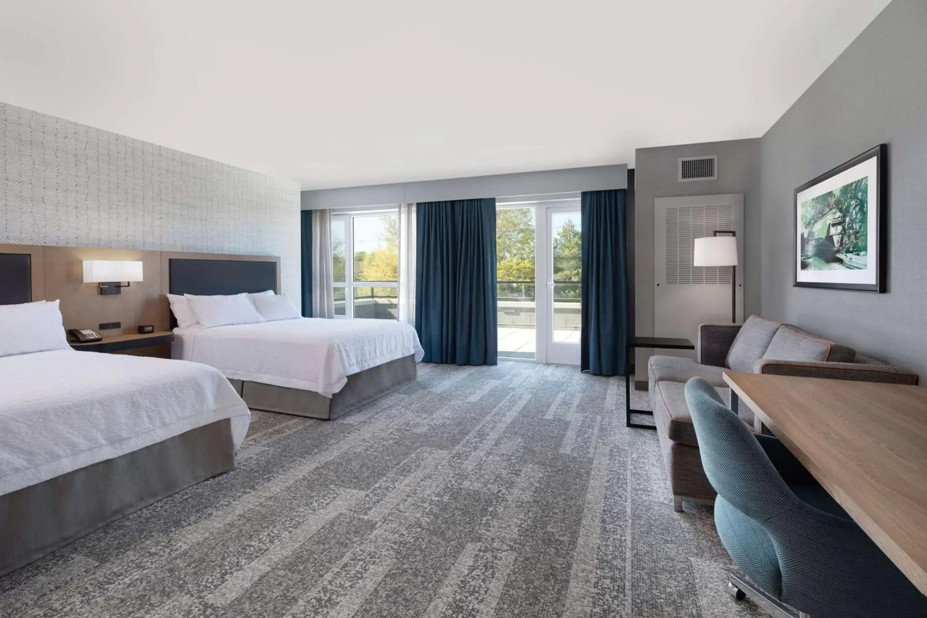 Queen Studio Suite with Two Queen Beds and Balcony - Non-Smoking in Hampton Inn & Suites Watertown Boston, Ma Queen Studio Suite with Two Queen Beds and Balcony - Non-Smoking in Hampton Inn & Suites Watertown Boston, Ma