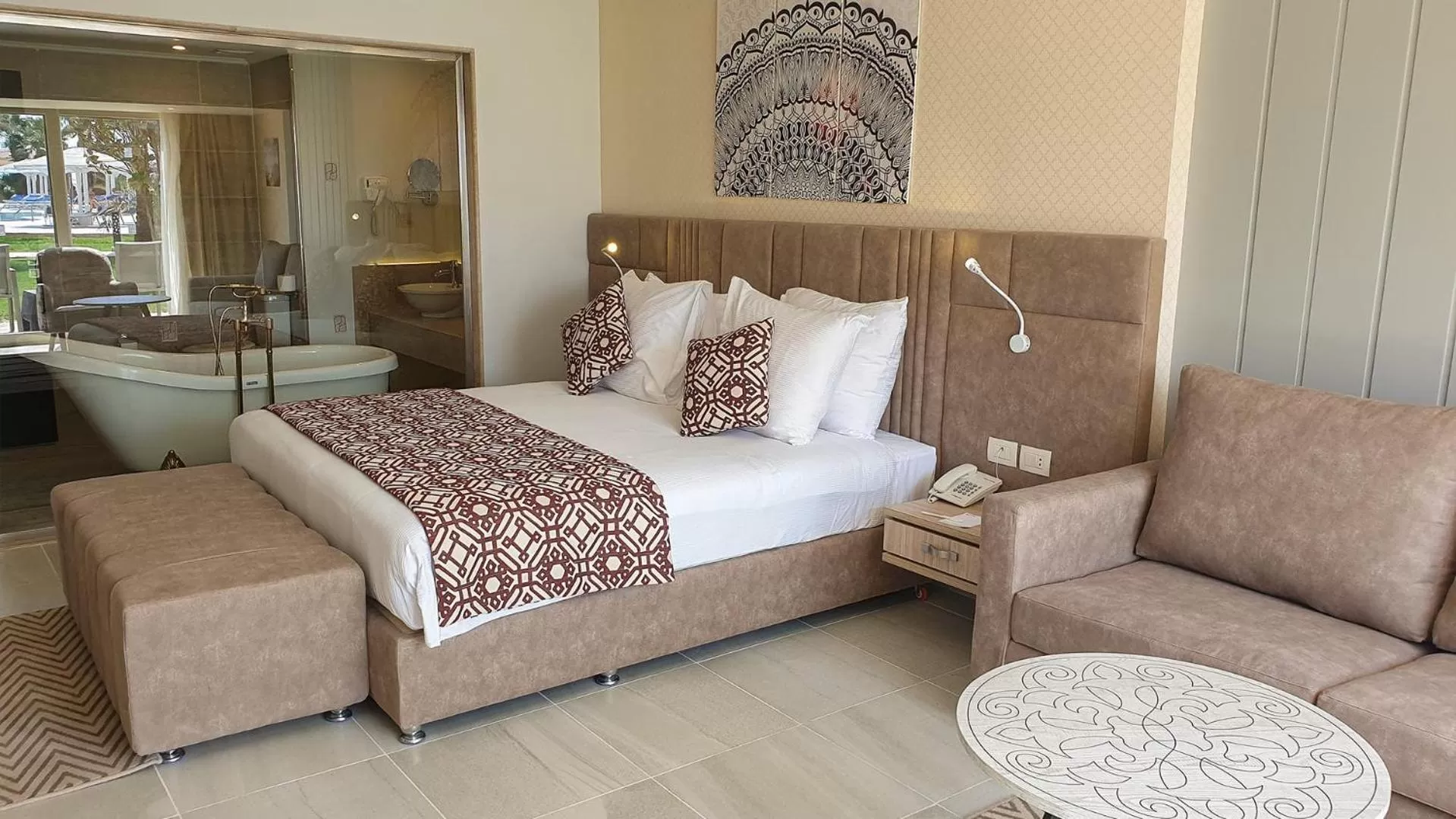 Bed in Amarina Abu Soma Resort & Aquapark