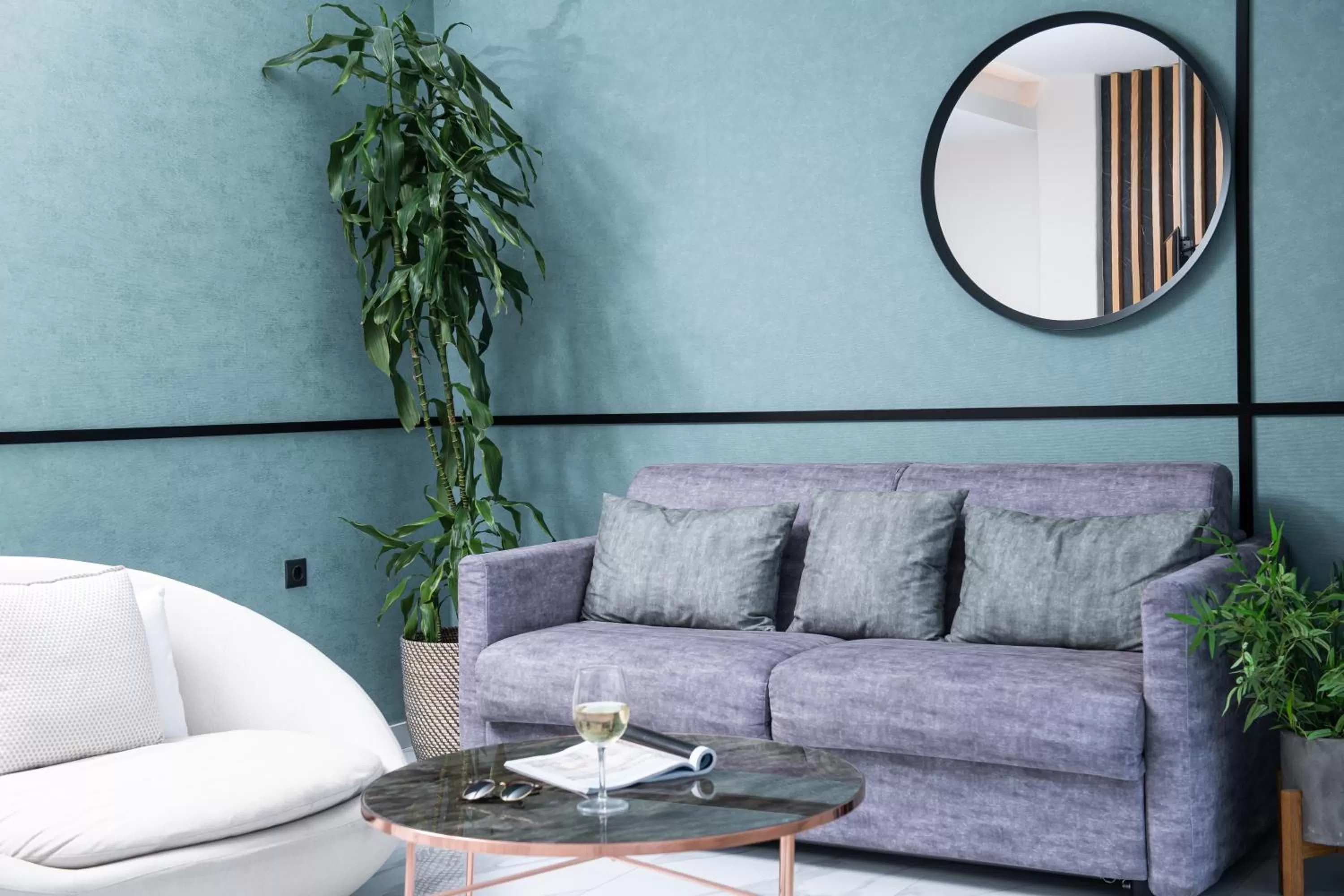 Living room in Enattica Suites