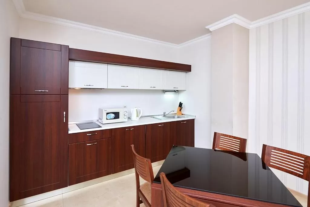 Kitchen or kitchenette in Penelopa Palace Apart Hotel & SPA