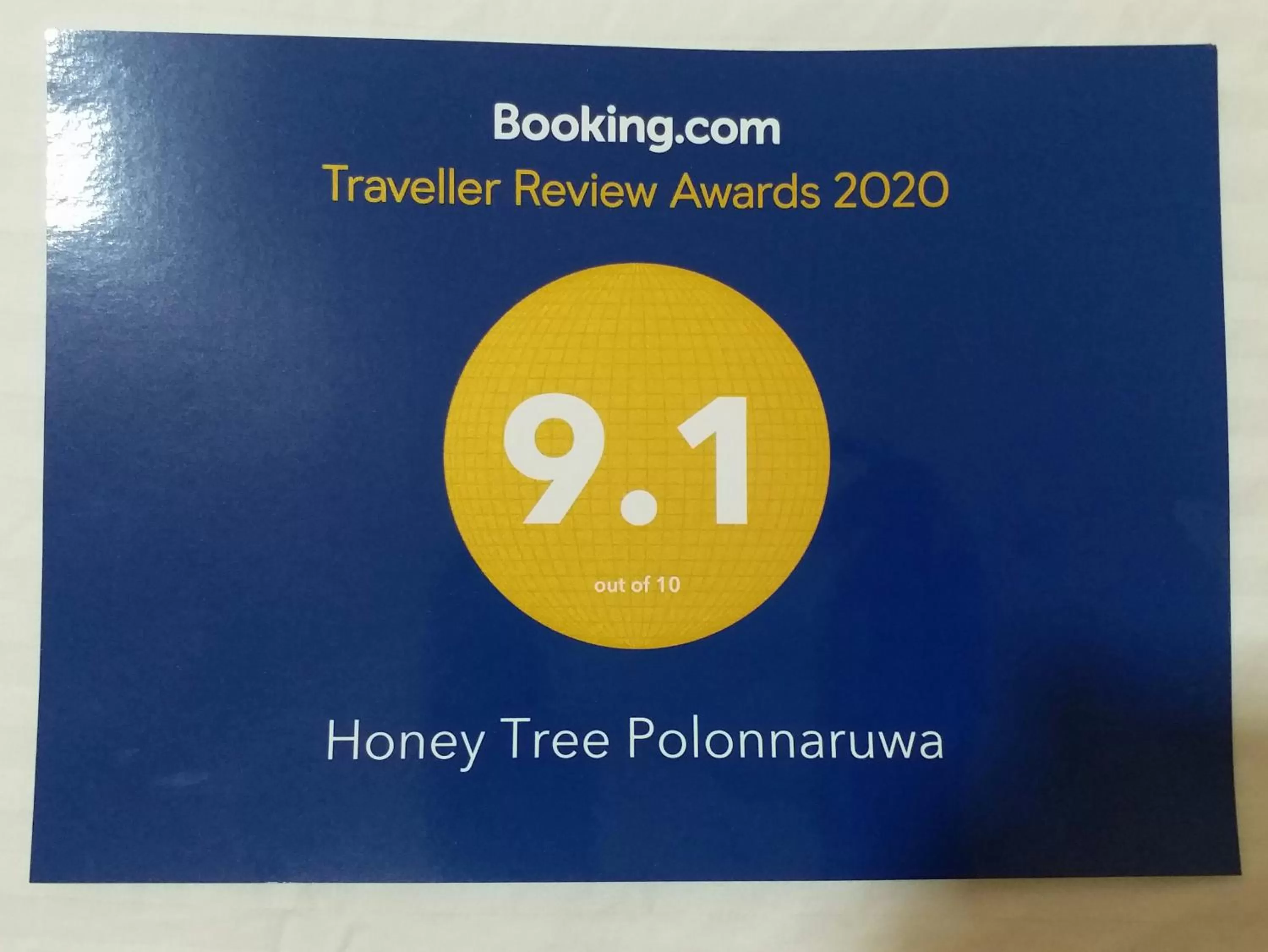 Certificate/Award in Honey Tree Polonnaruwa