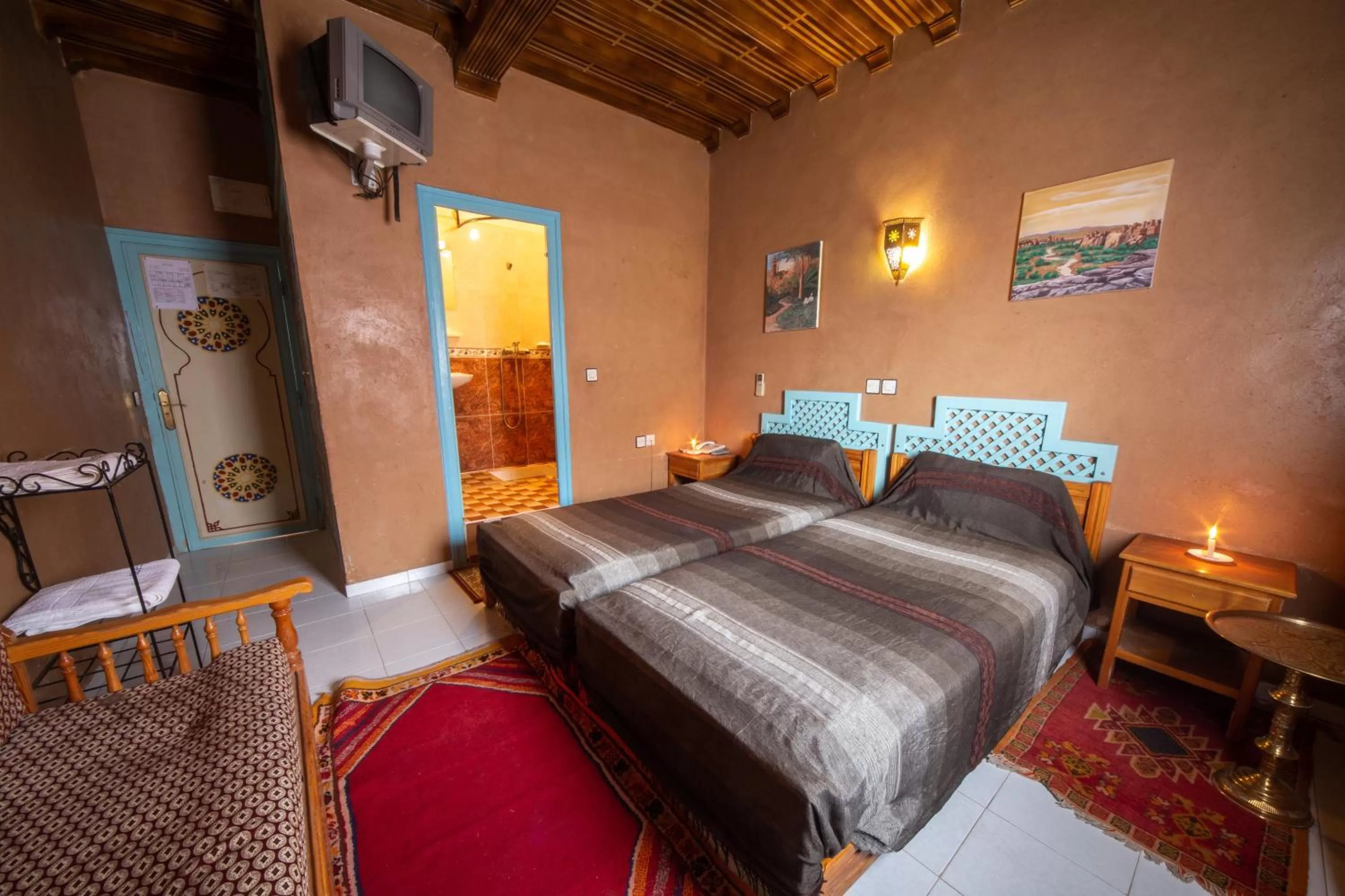 Bed in Hôtel Restaurant Zaghro