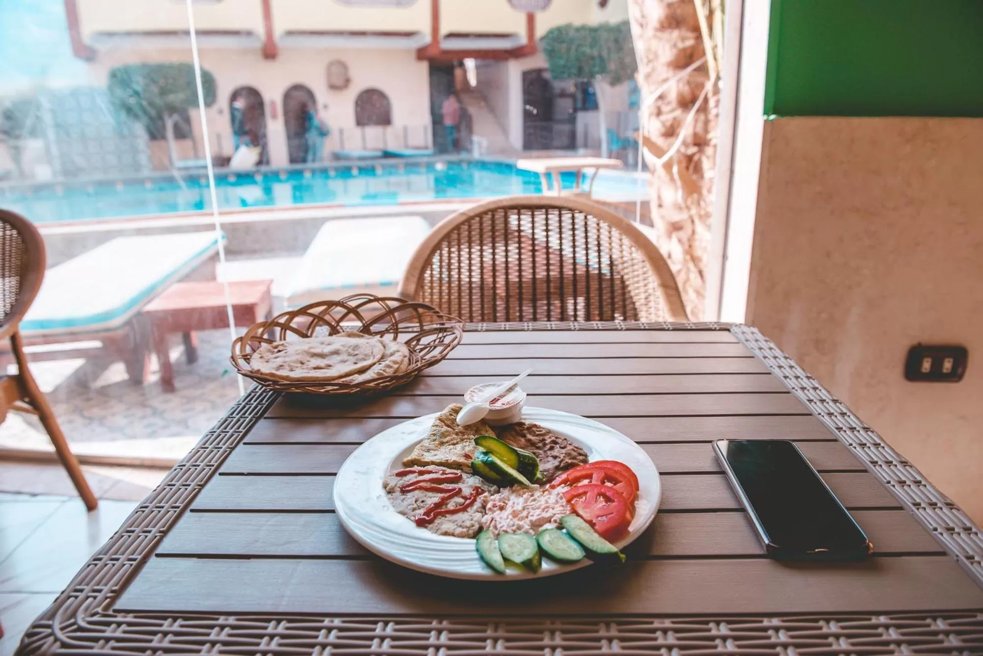 Pool view in Dahab Plaza Hotel