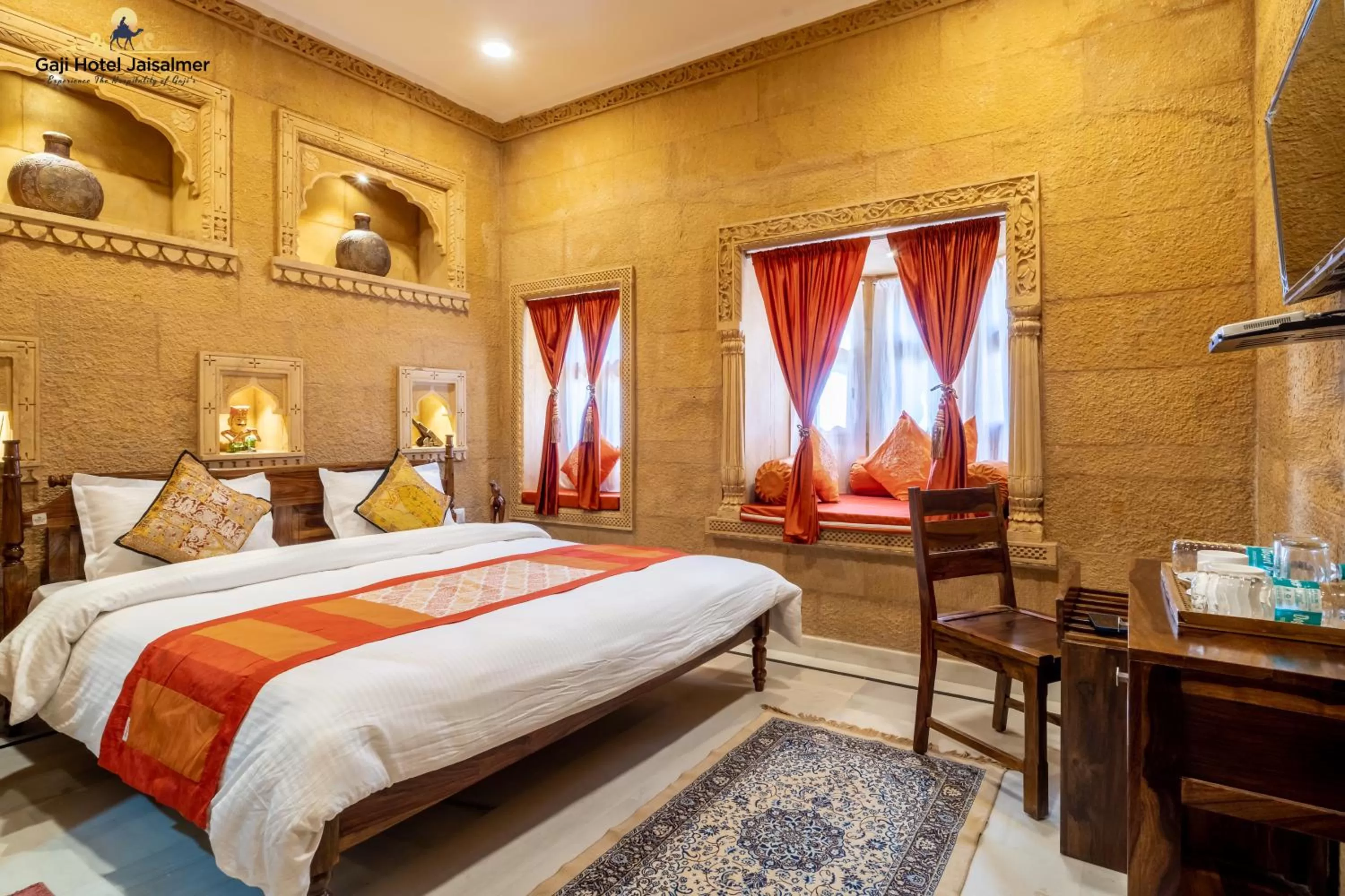 Bed in Gaji Hotel Jaisalmer